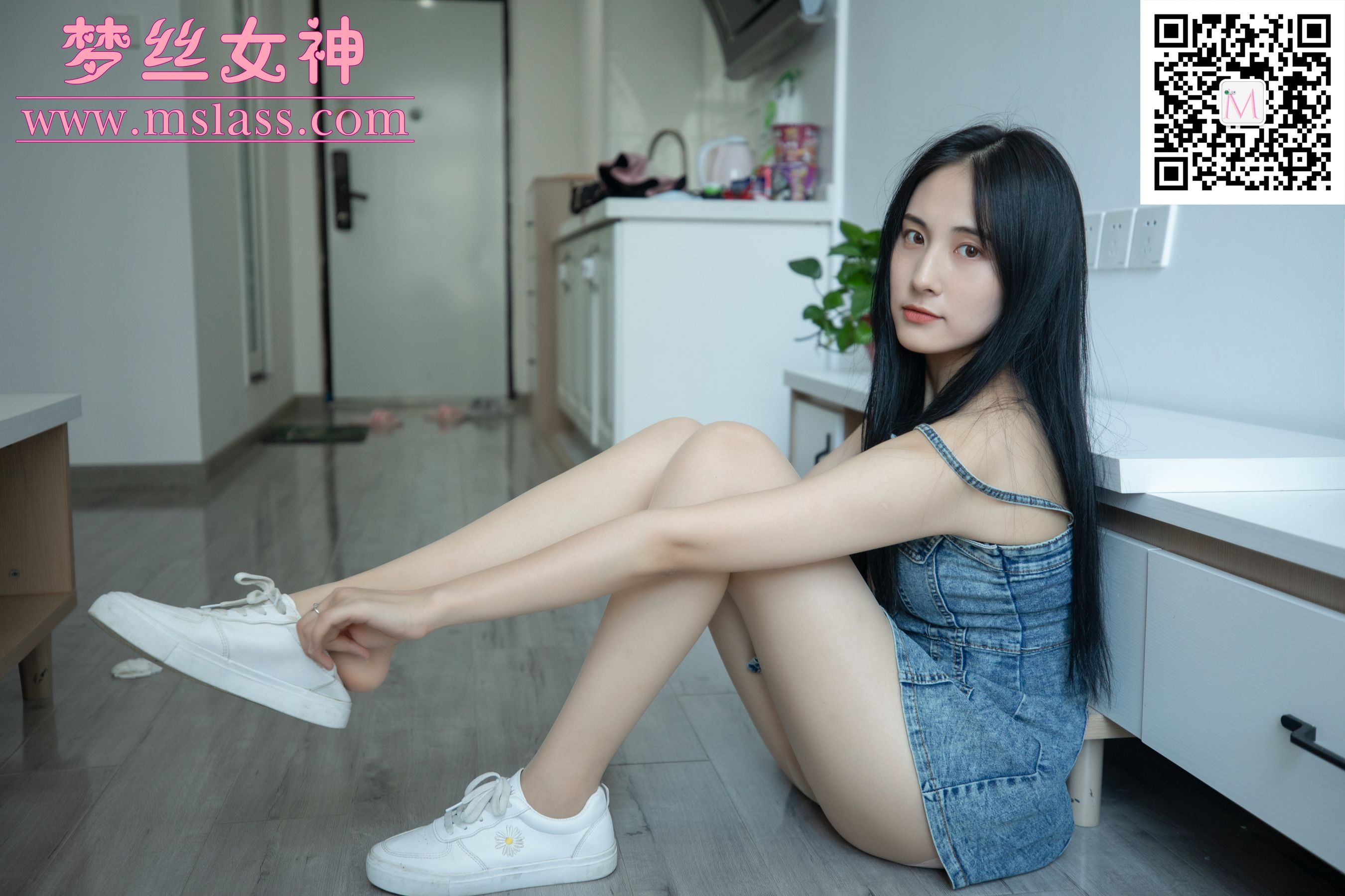 [梦丝女神MSLASS]  小允儿 牛仔连衣裙