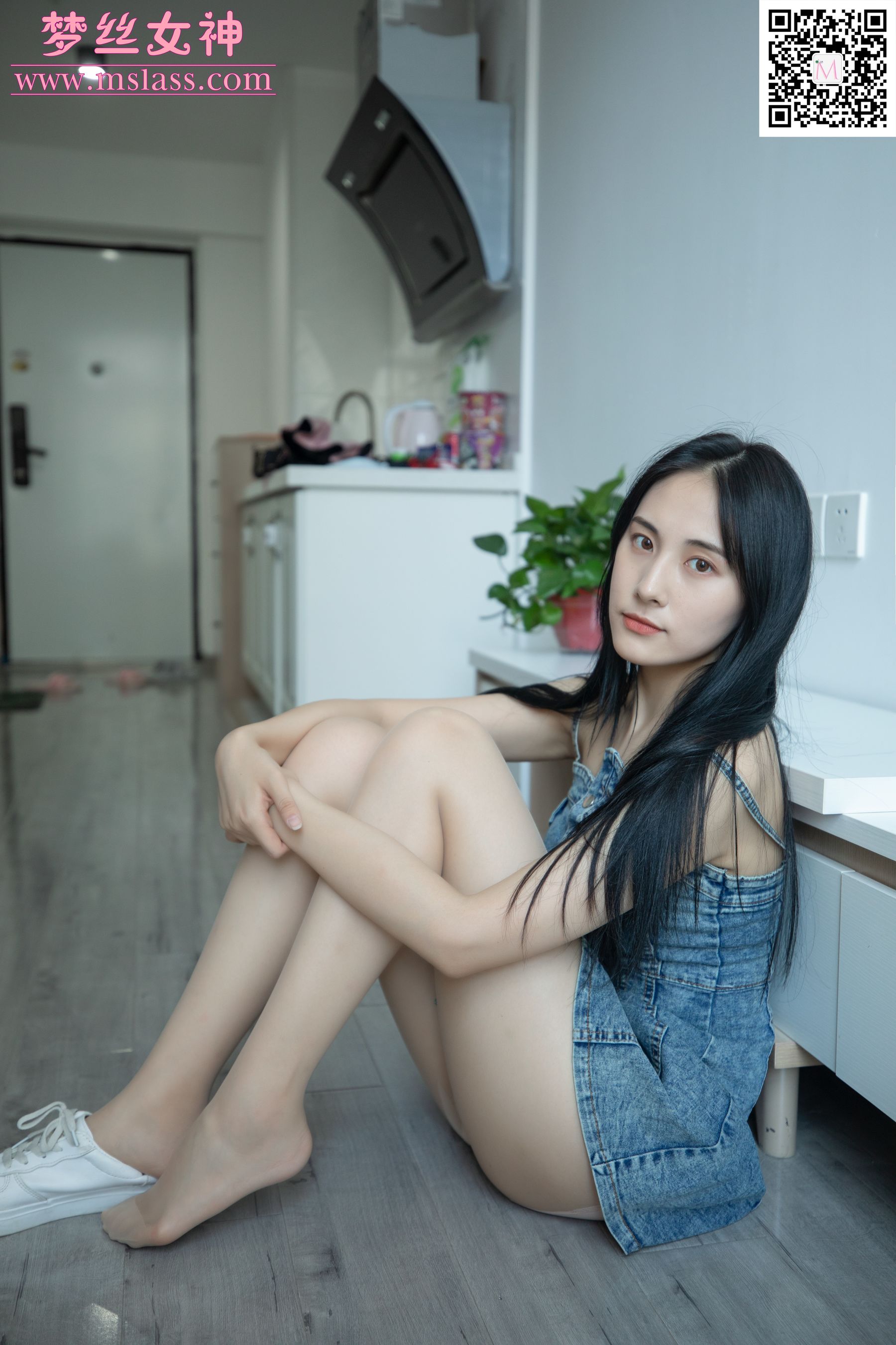 [梦丝女神MSLASS]  小允儿 牛仔连衣裙