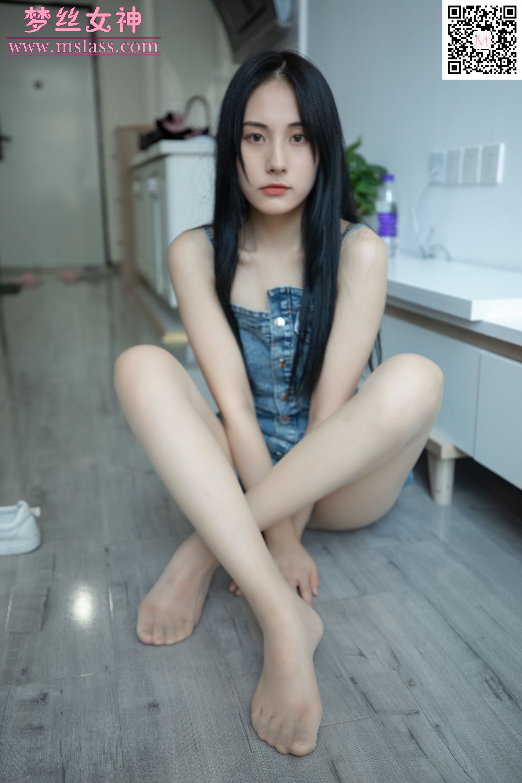 [梦丝女神MSLASS]  小允儿 牛仔连衣裙