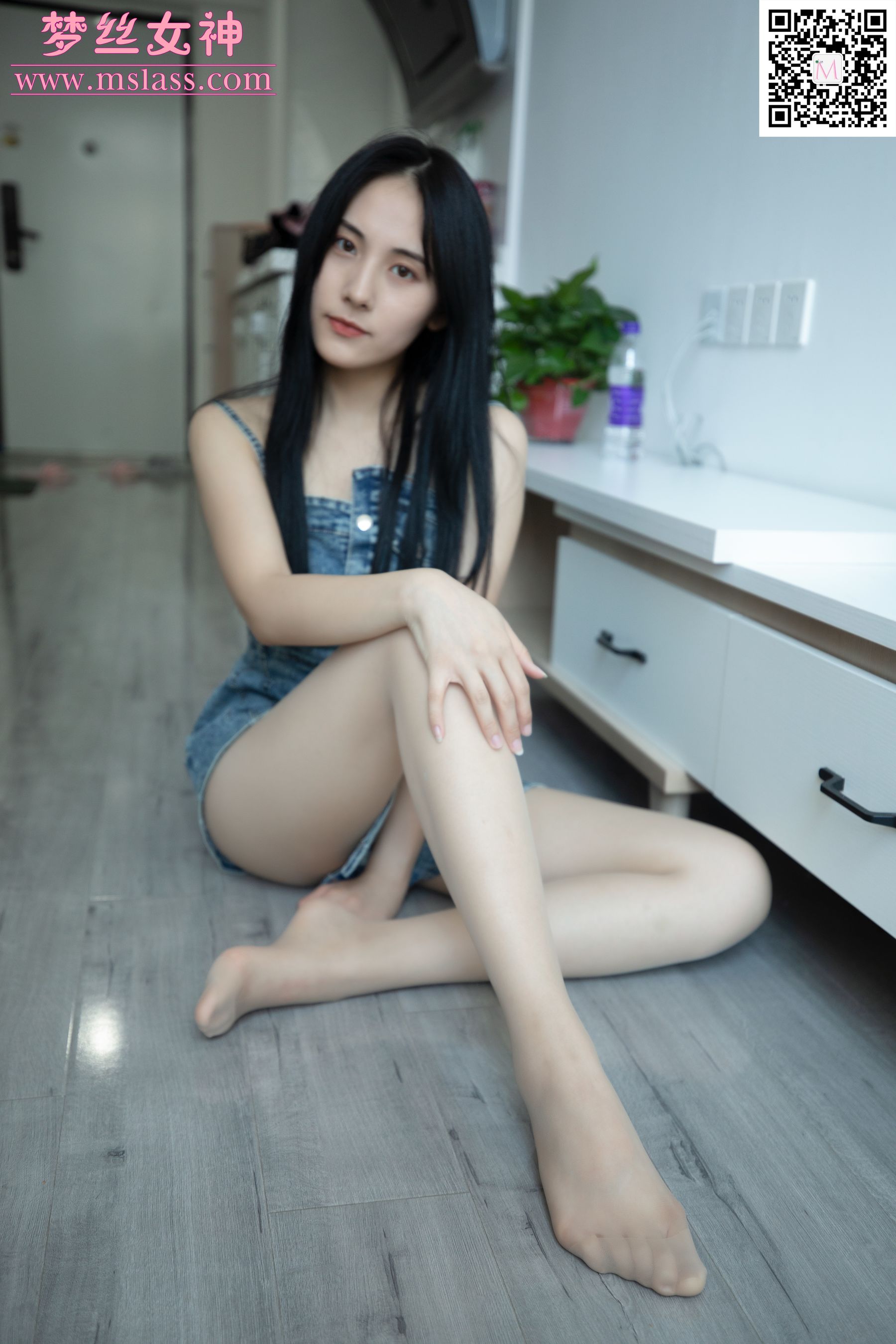 [梦丝女神MSLASS]  小允儿 牛仔连衣裙