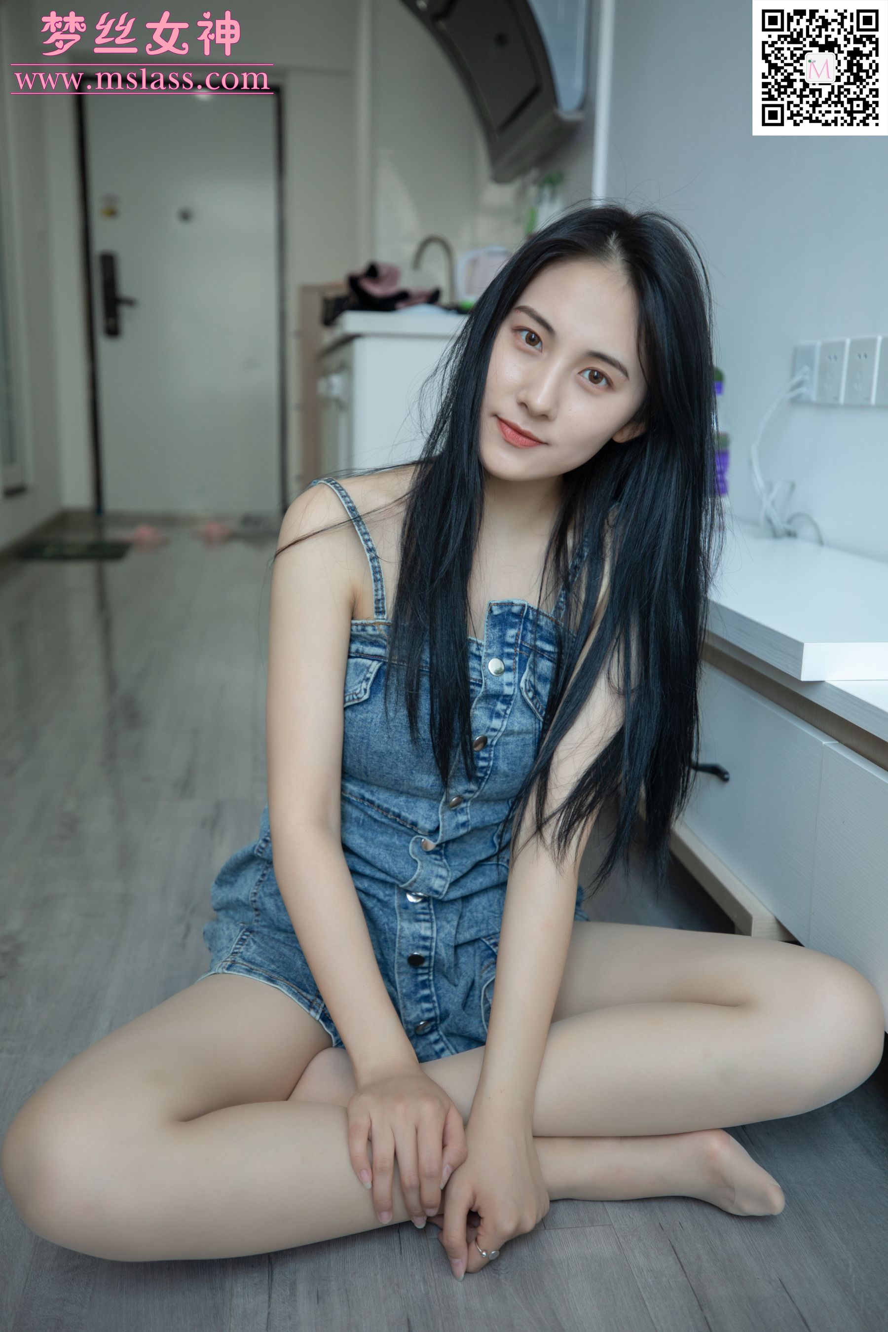 [梦丝女神MSLASS]  小允儿 牛仔连衣裙