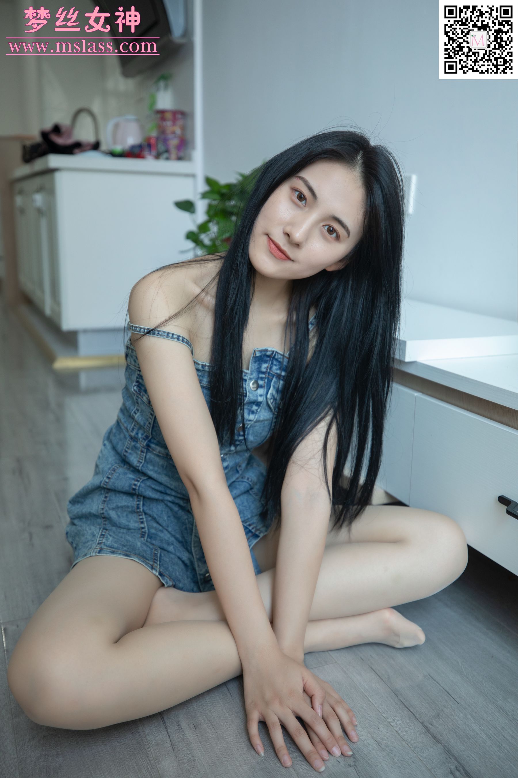 [梦丝女神MSLASS]  小允儿 牛仔连衣裙