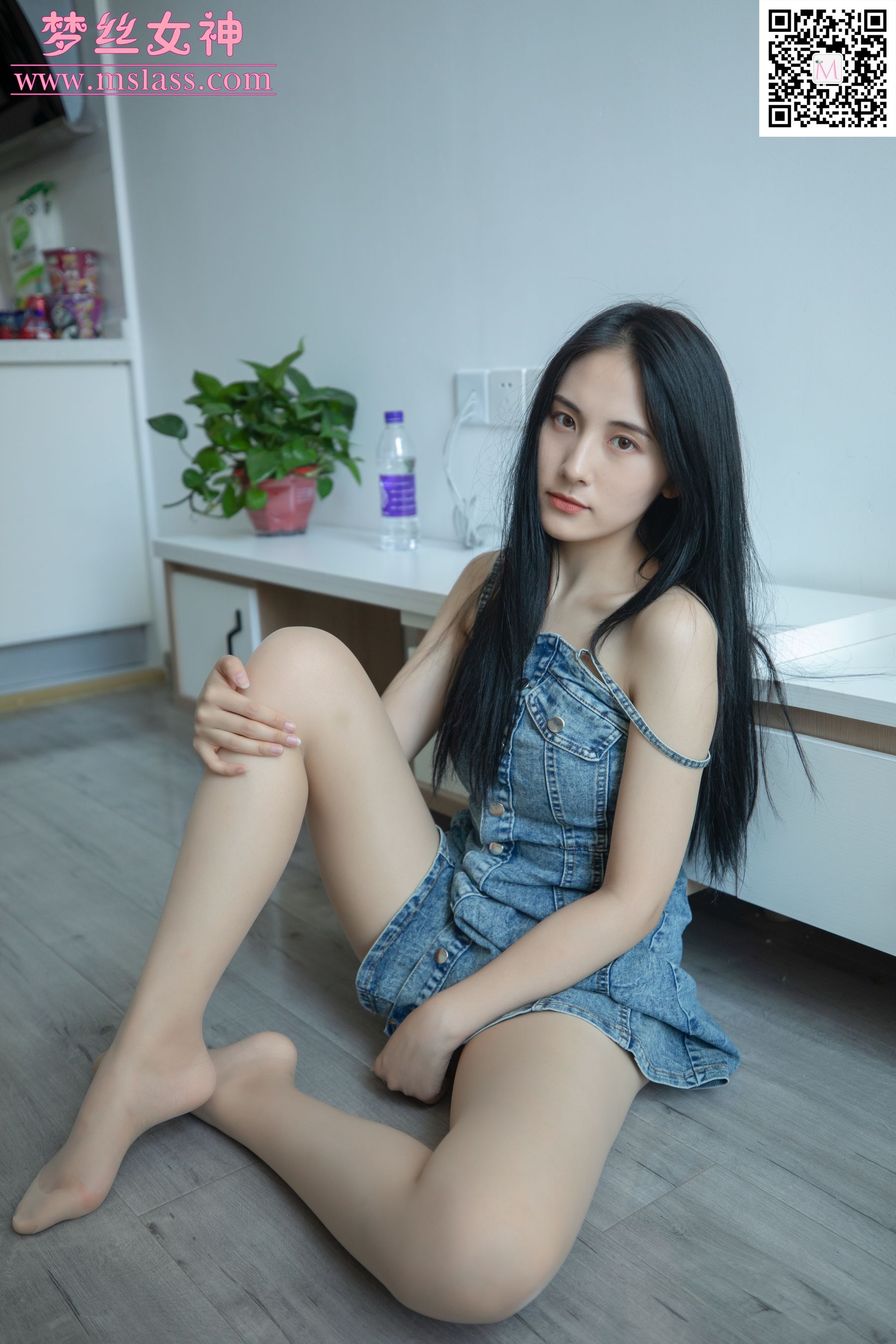 [梦丝女神MSLASS]  小允儿 牛仔连衣裙