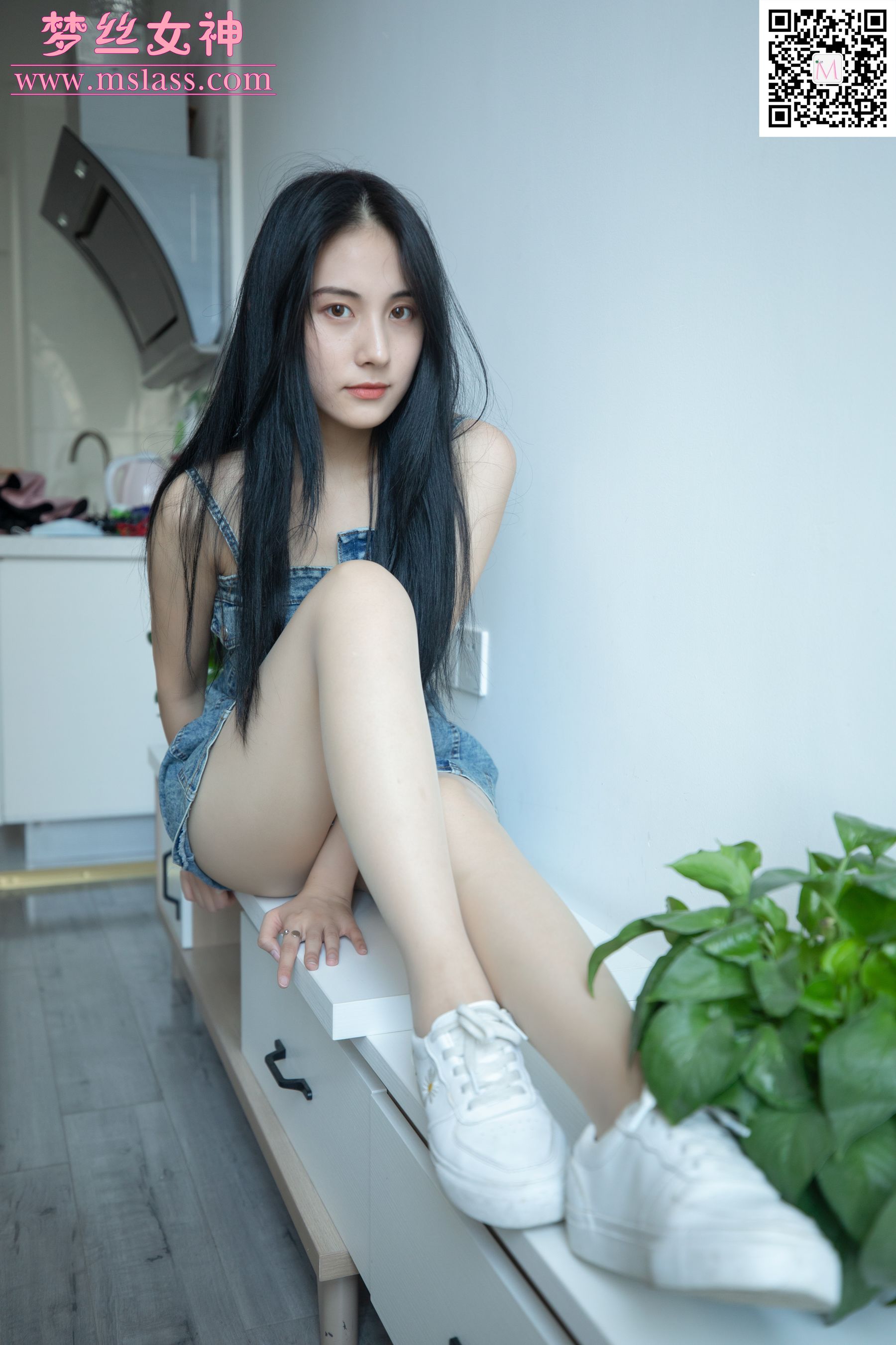 [梦丝女神MSLASS]  小允儿 牛仔连衣裙