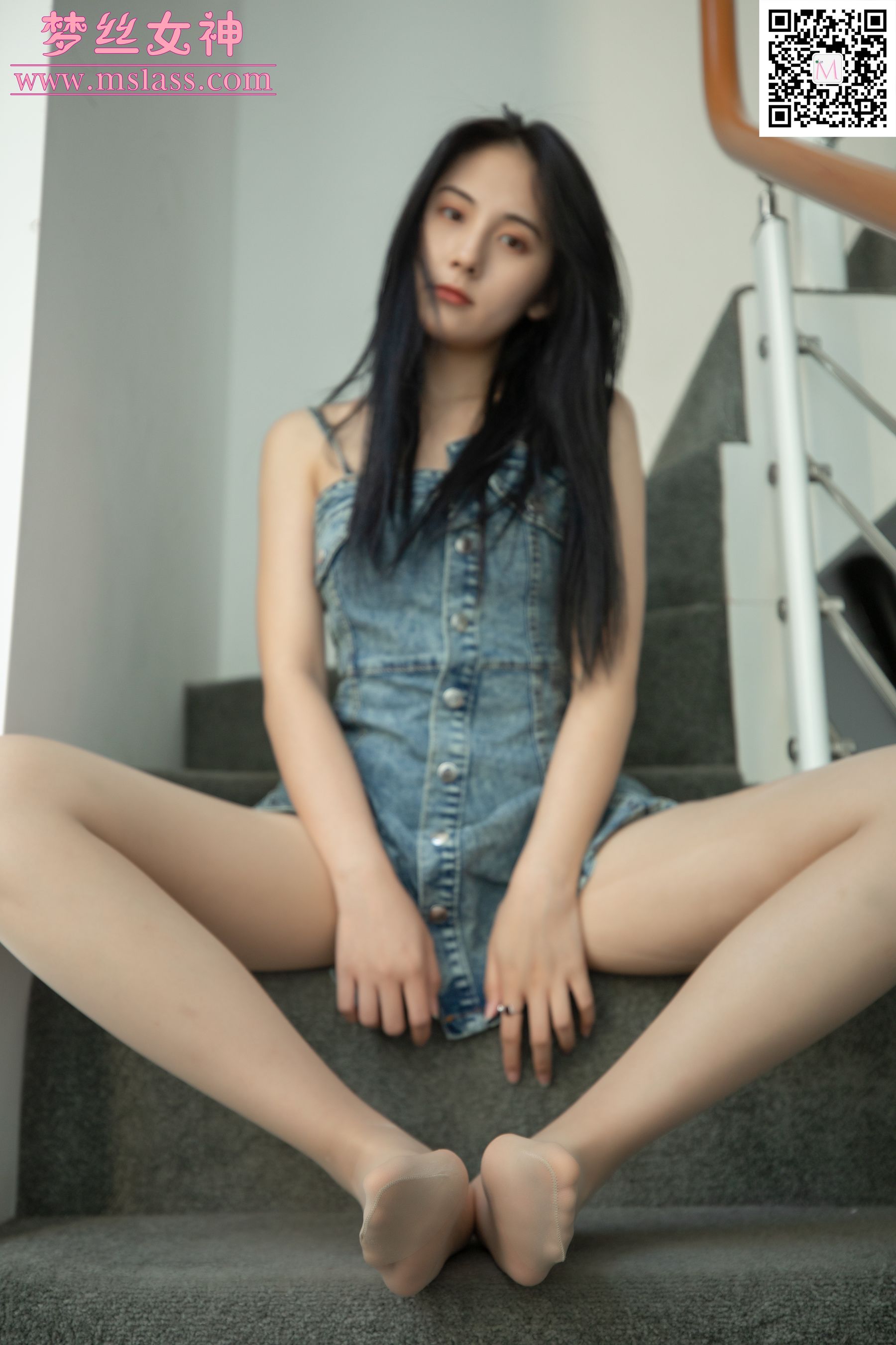 [梦丝女神MSLASS]  小允儿 牛仔连衣裙