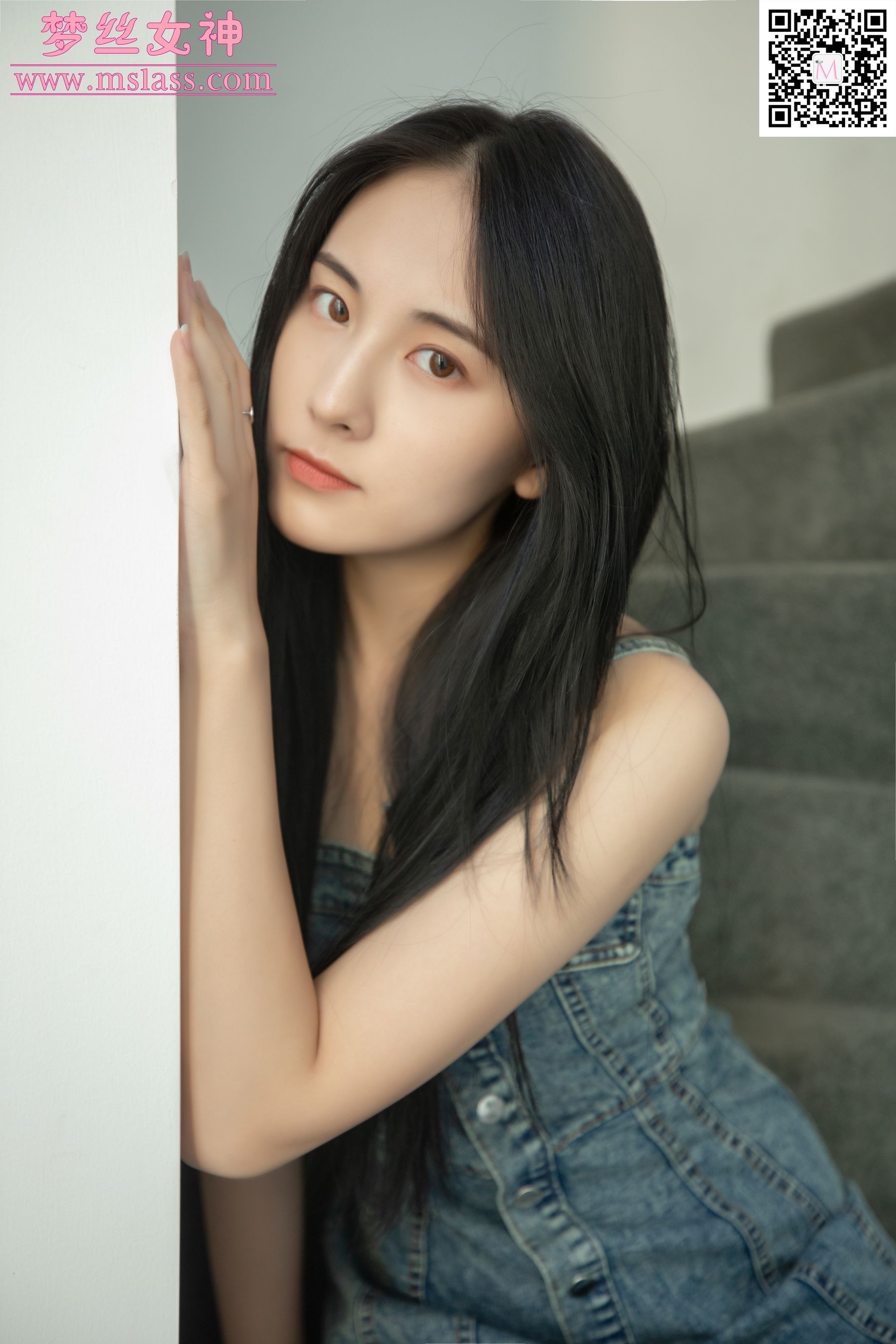 [梦丝女神MSLASS]  小允儿 牛仔连衣裙