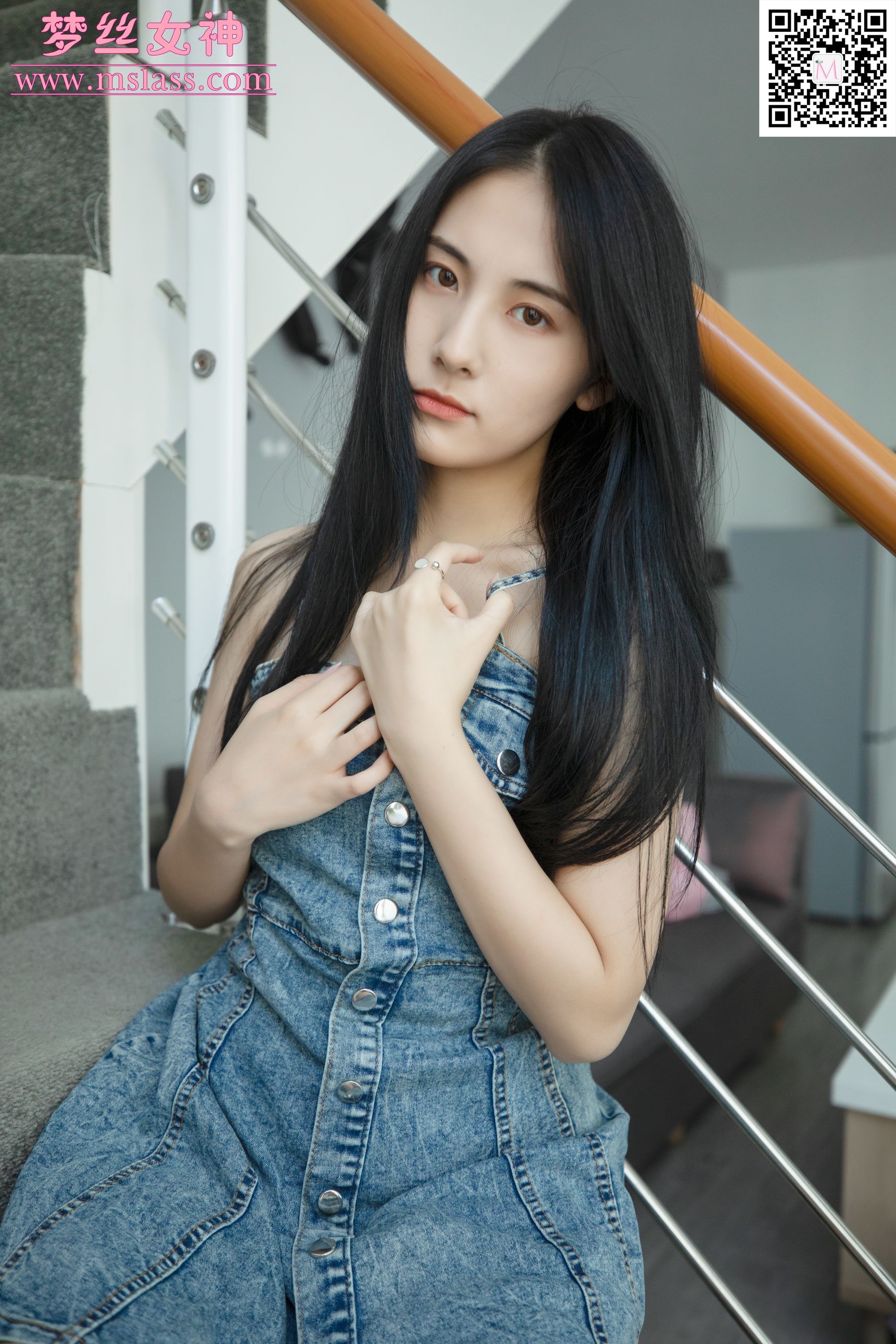 [梦丝女神MSLASS]  小允儿 牛仔连衣裙