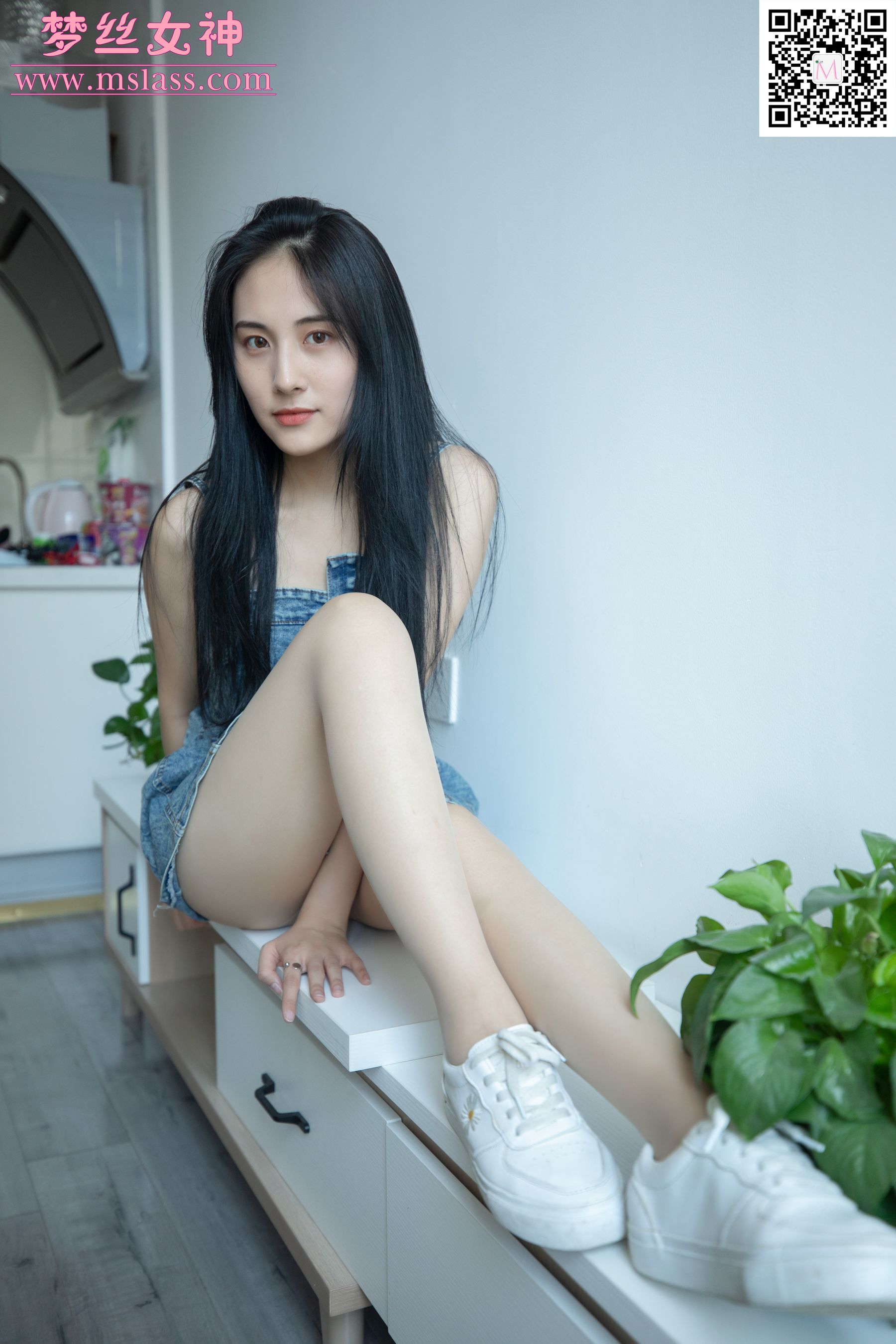 [梦丝女神MSLASS]  小允儿 牛仔连衣裙