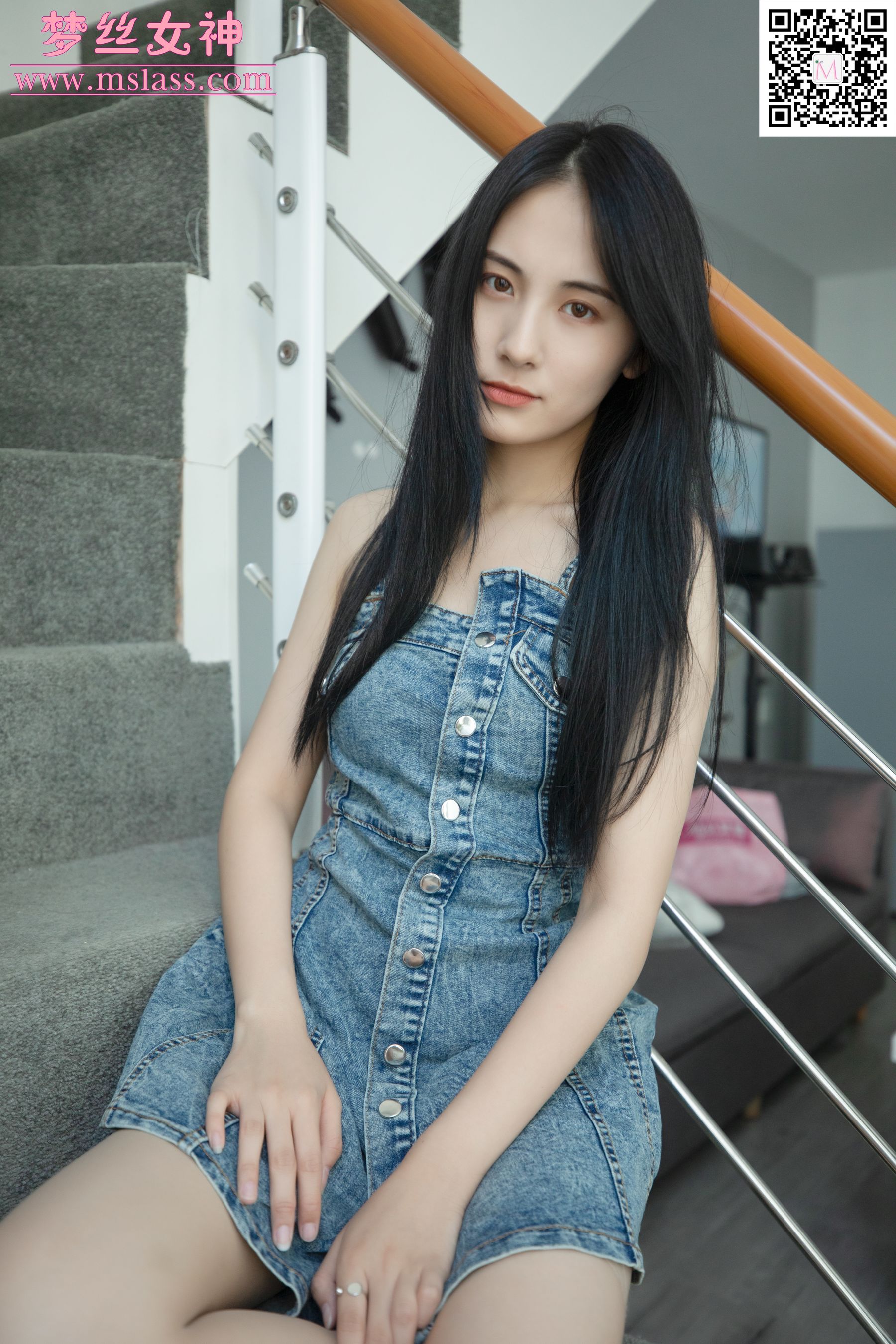 [梦丝女神MSLASS]  小允儿 牛仔连衣裙