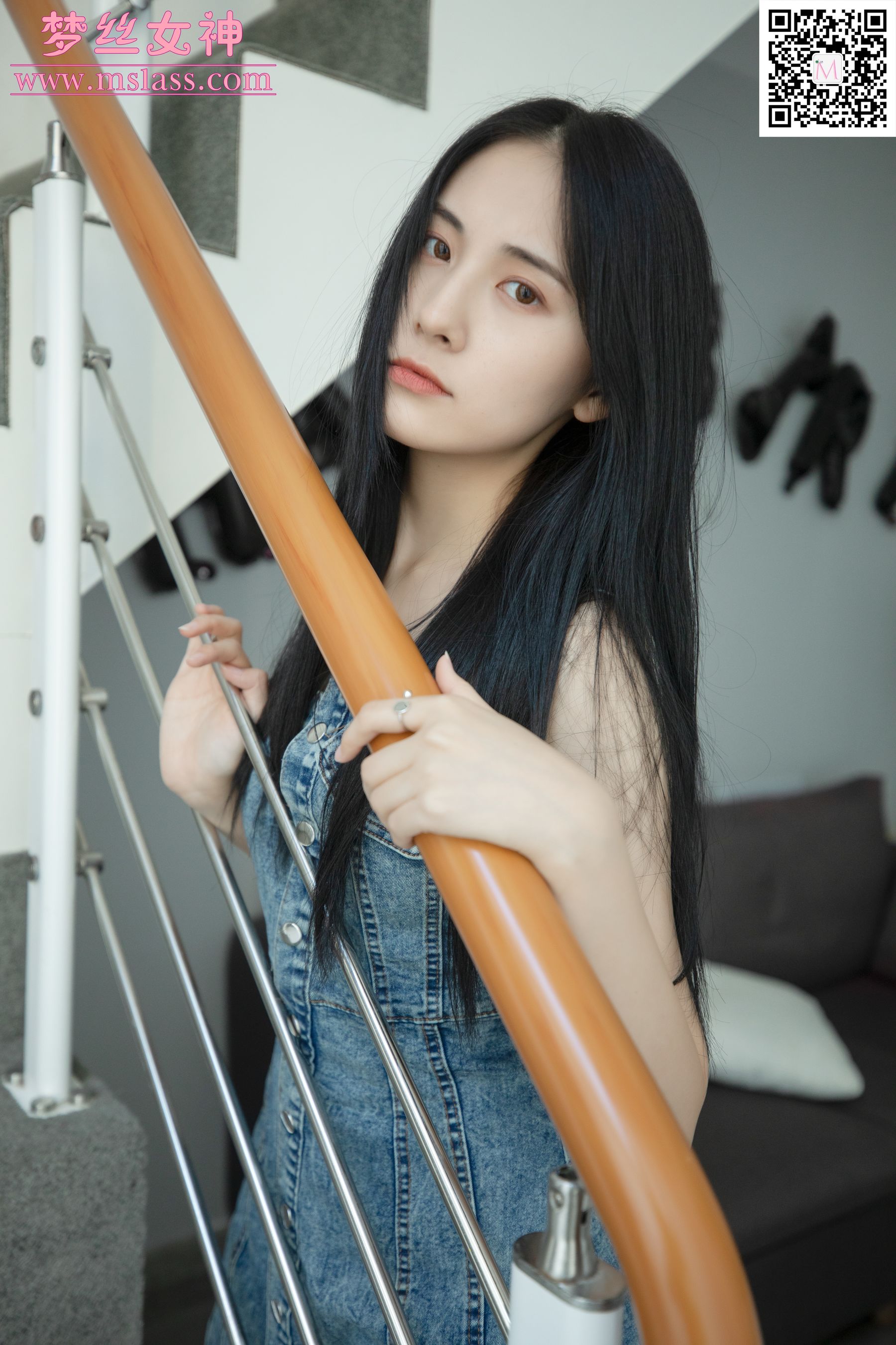 [梦丝女神MSLASS]  小允儿 牛仔连衣裙