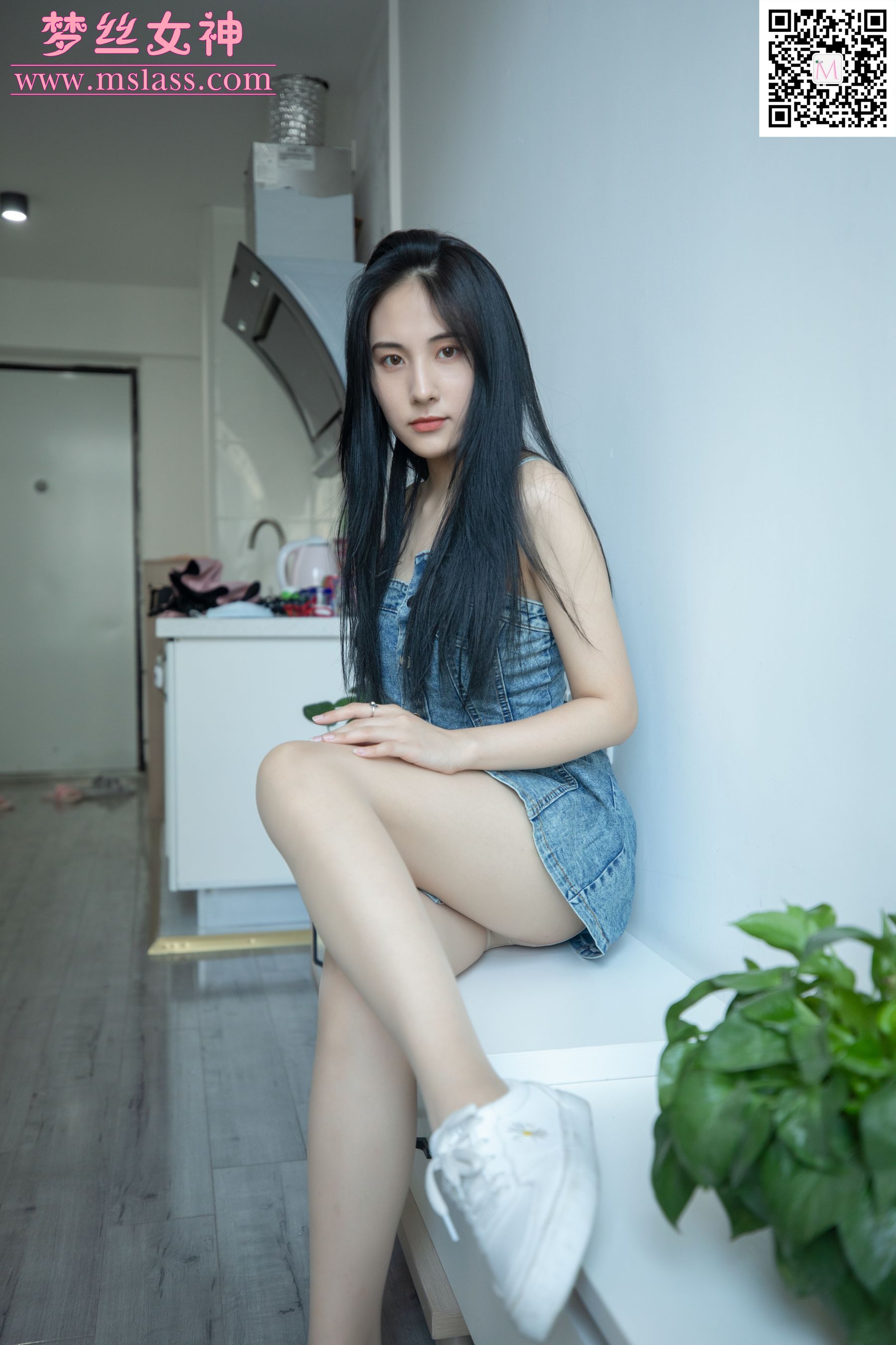 [梦丝女神MSLASS]  小允儿 牛仔连衣裙