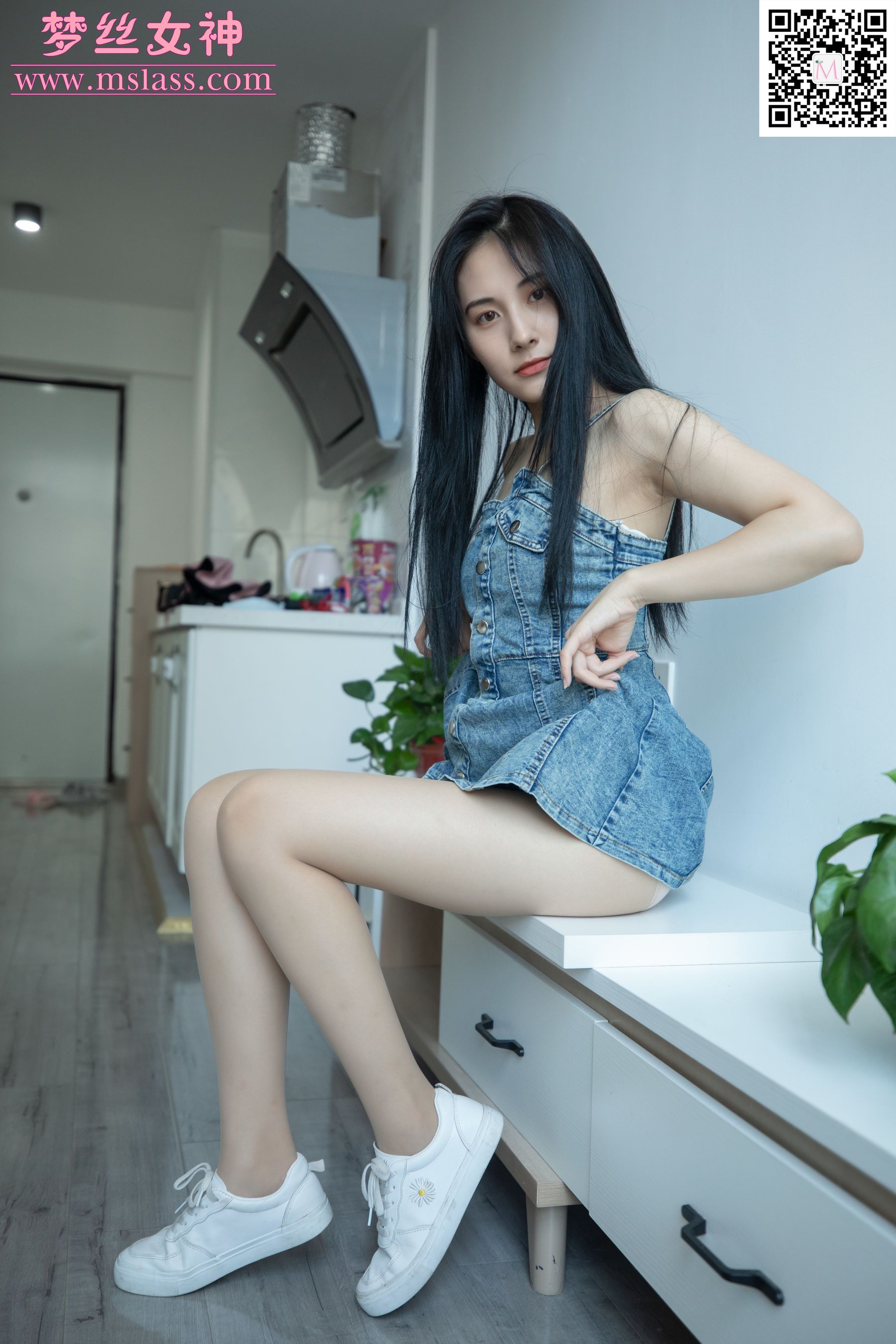 [梦丝女神MSLASS]  小允儿 牛仔连衣裙