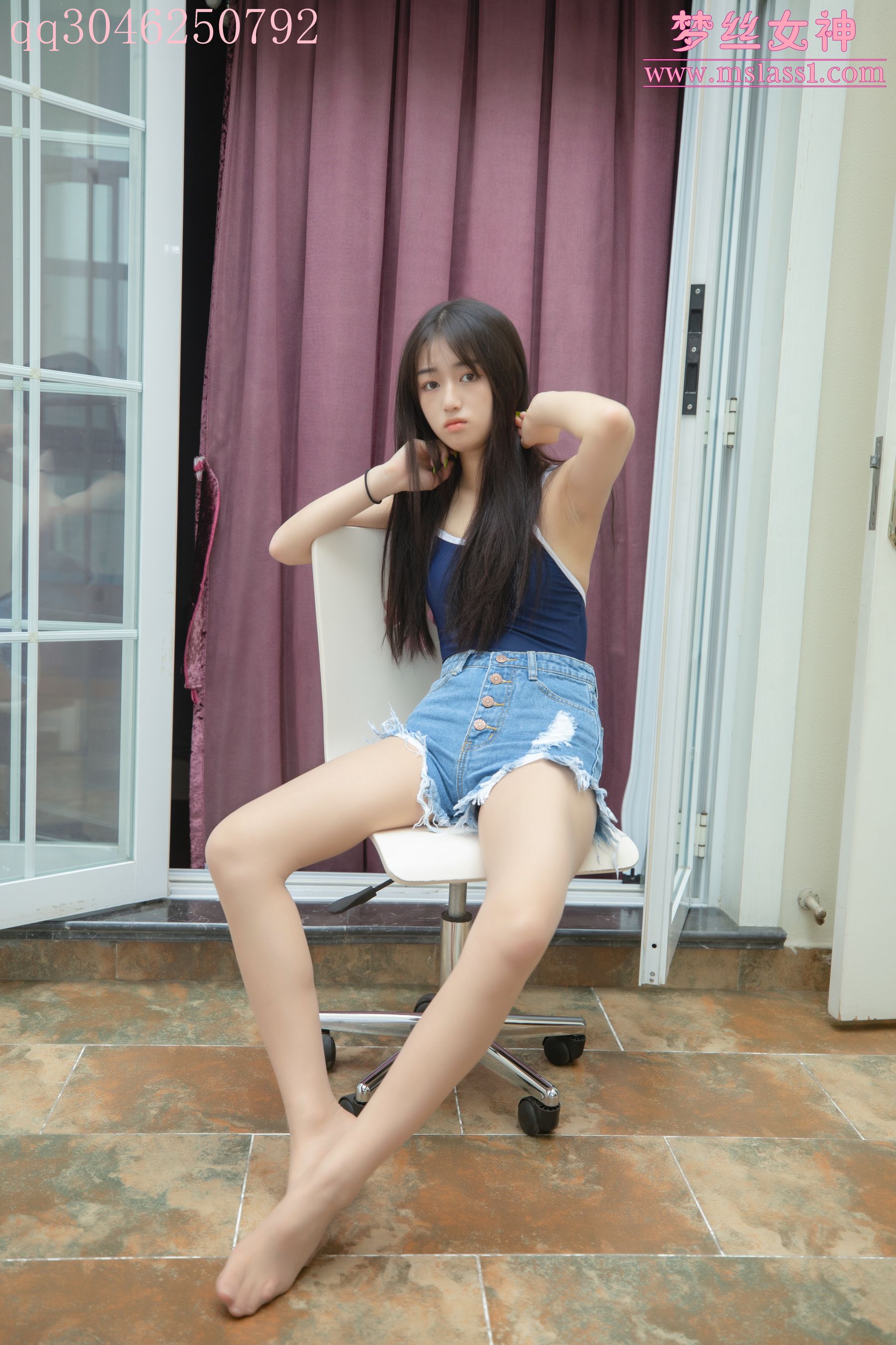 [梦丝女神MSLASS]  王娇娇 死库水牛仔