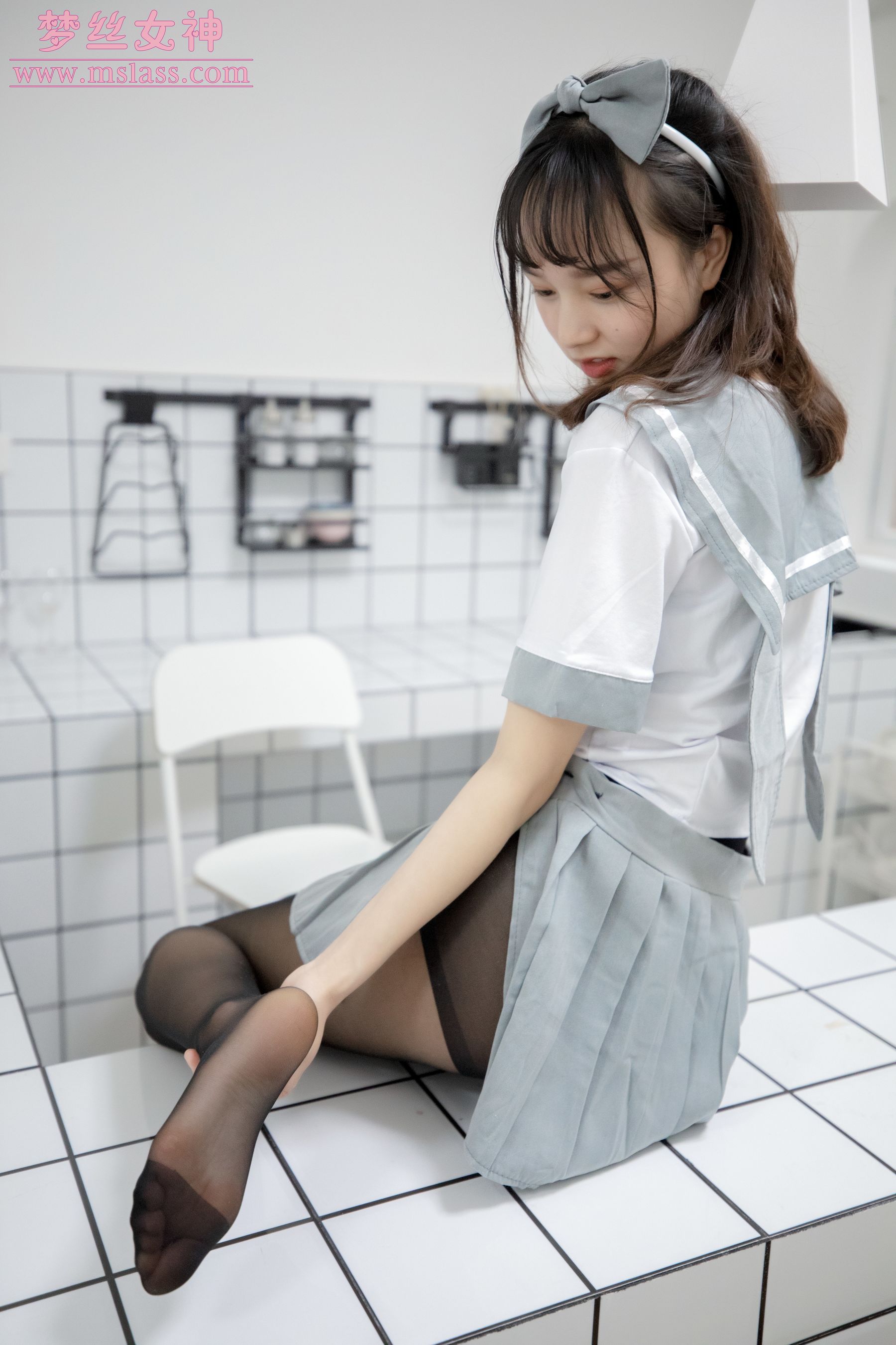 [梦丝女神MSLASS]  玥玥 白色空间（黑）