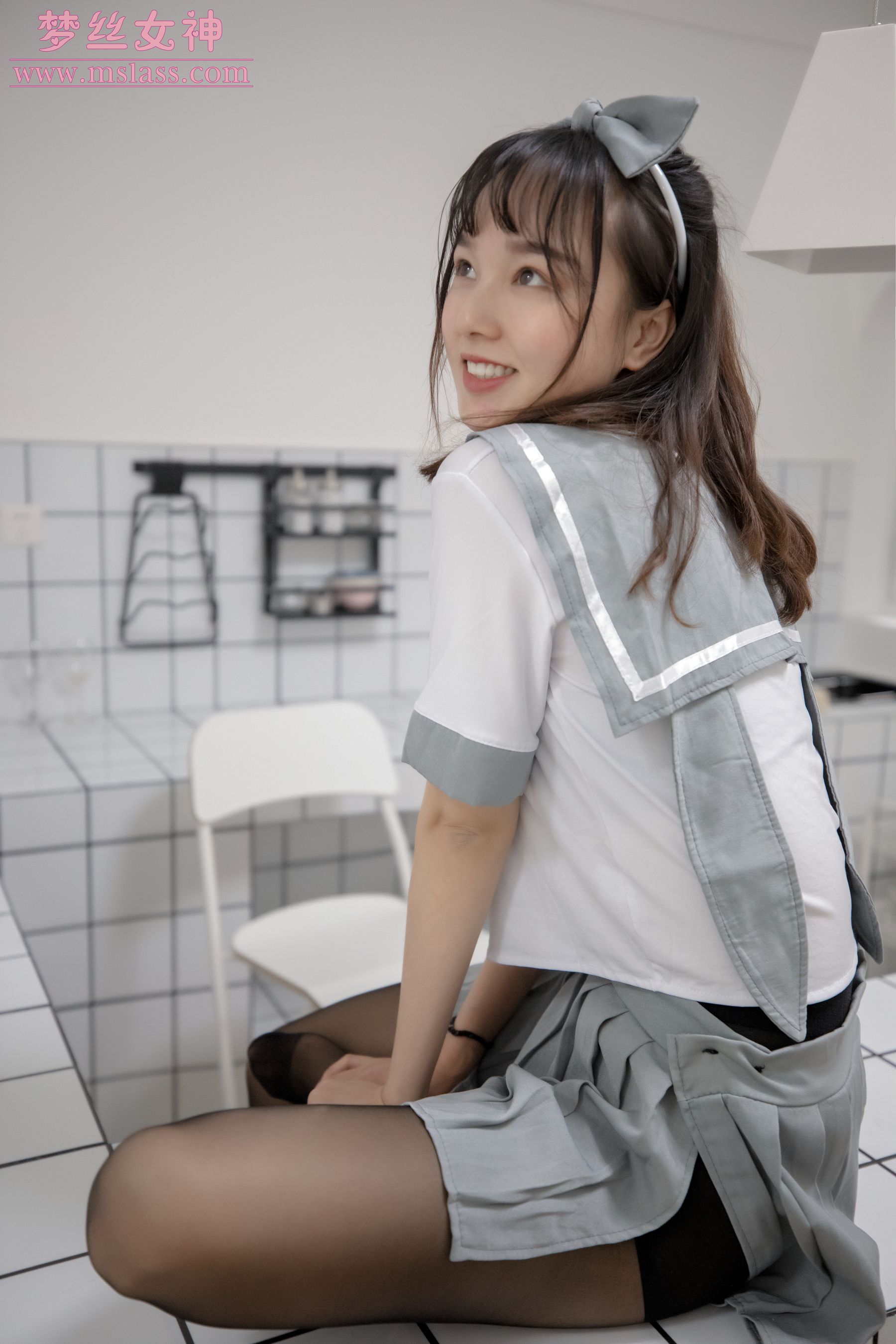 [梦丝女神MSLASS]  玥玥 白色空间（黑）