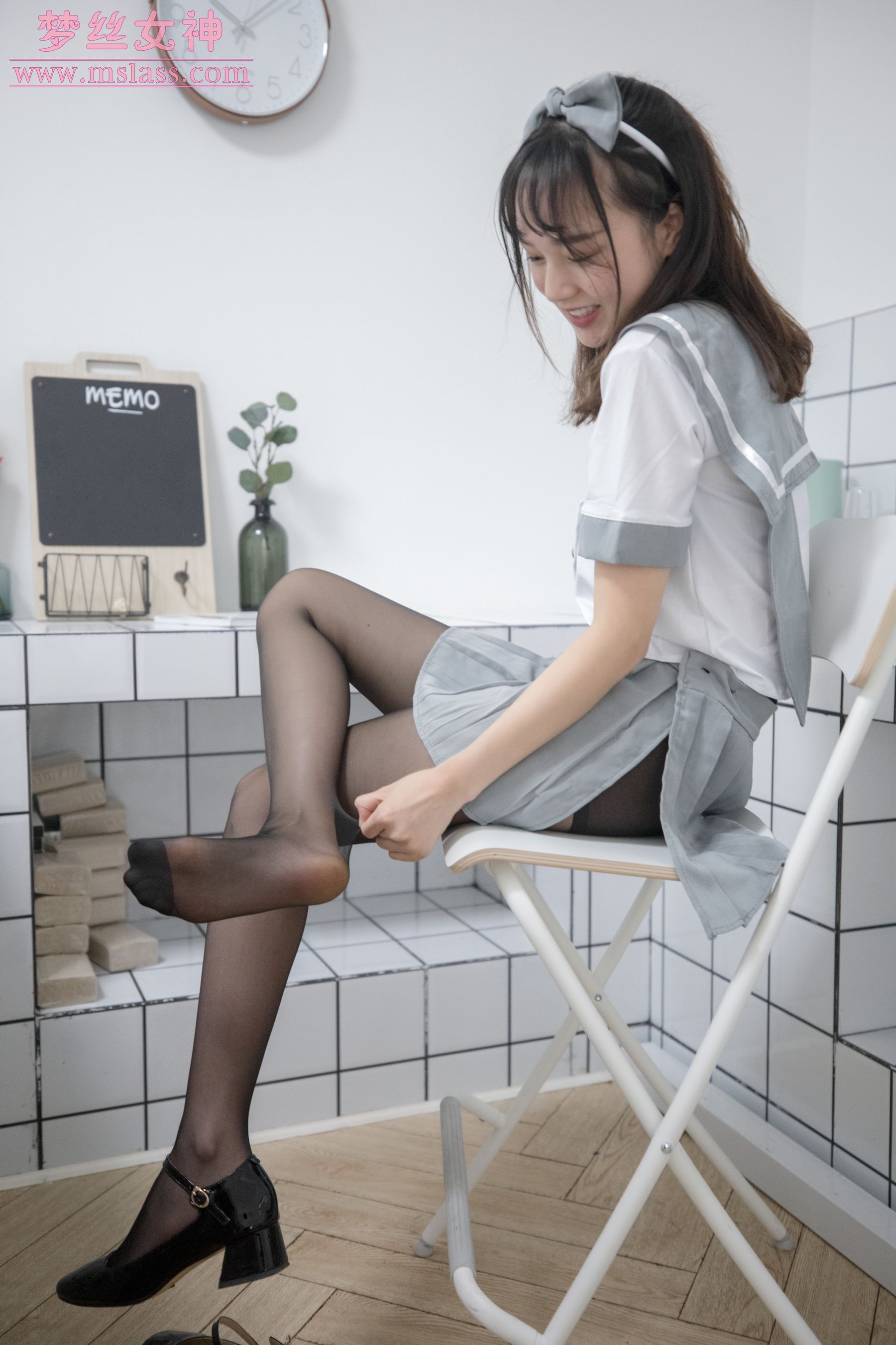 [梦丝女神MSLASS]  玥玥 白色空间（黑）