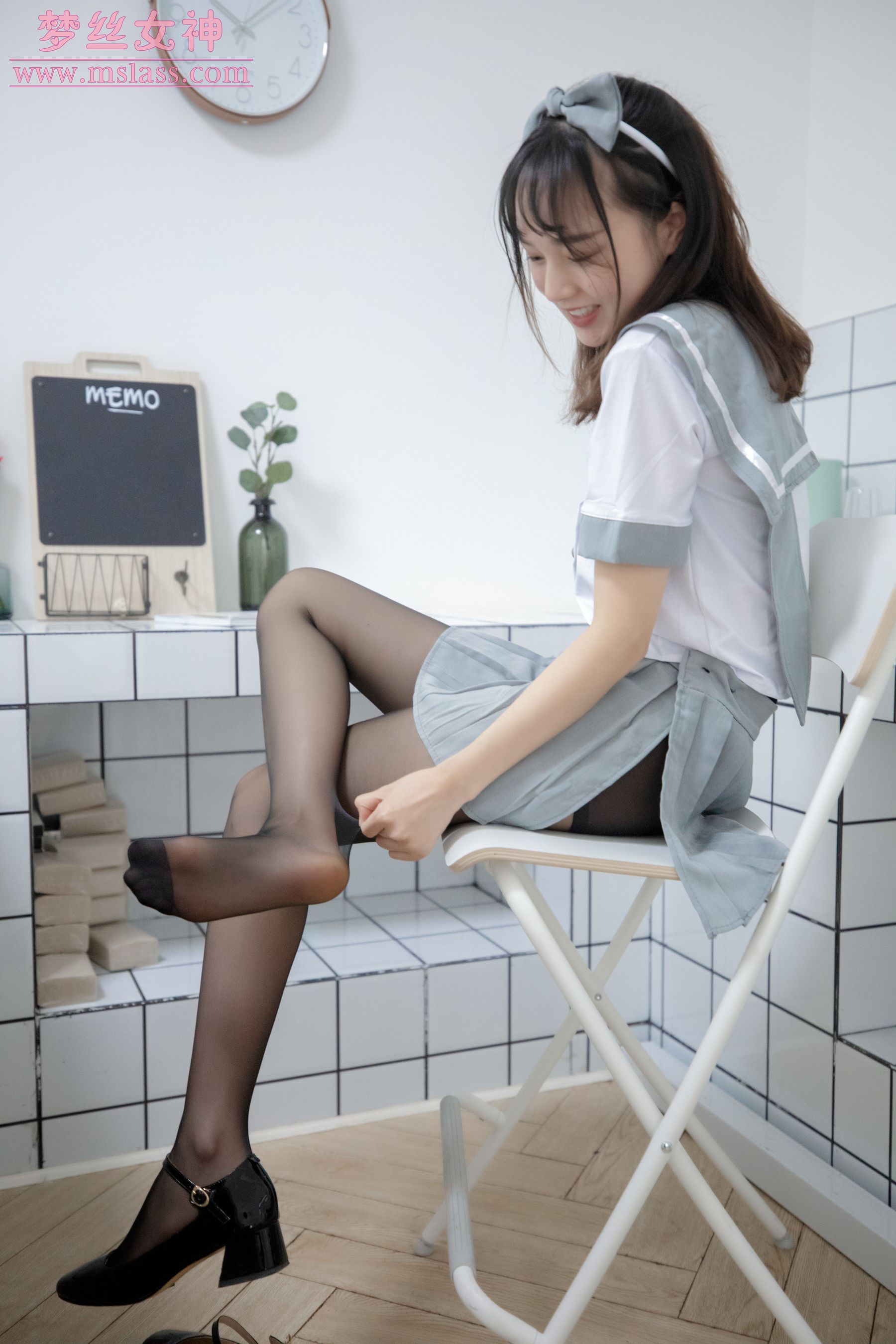 [梦丝女神MSLASS]  玥玥 白色空间（黑）