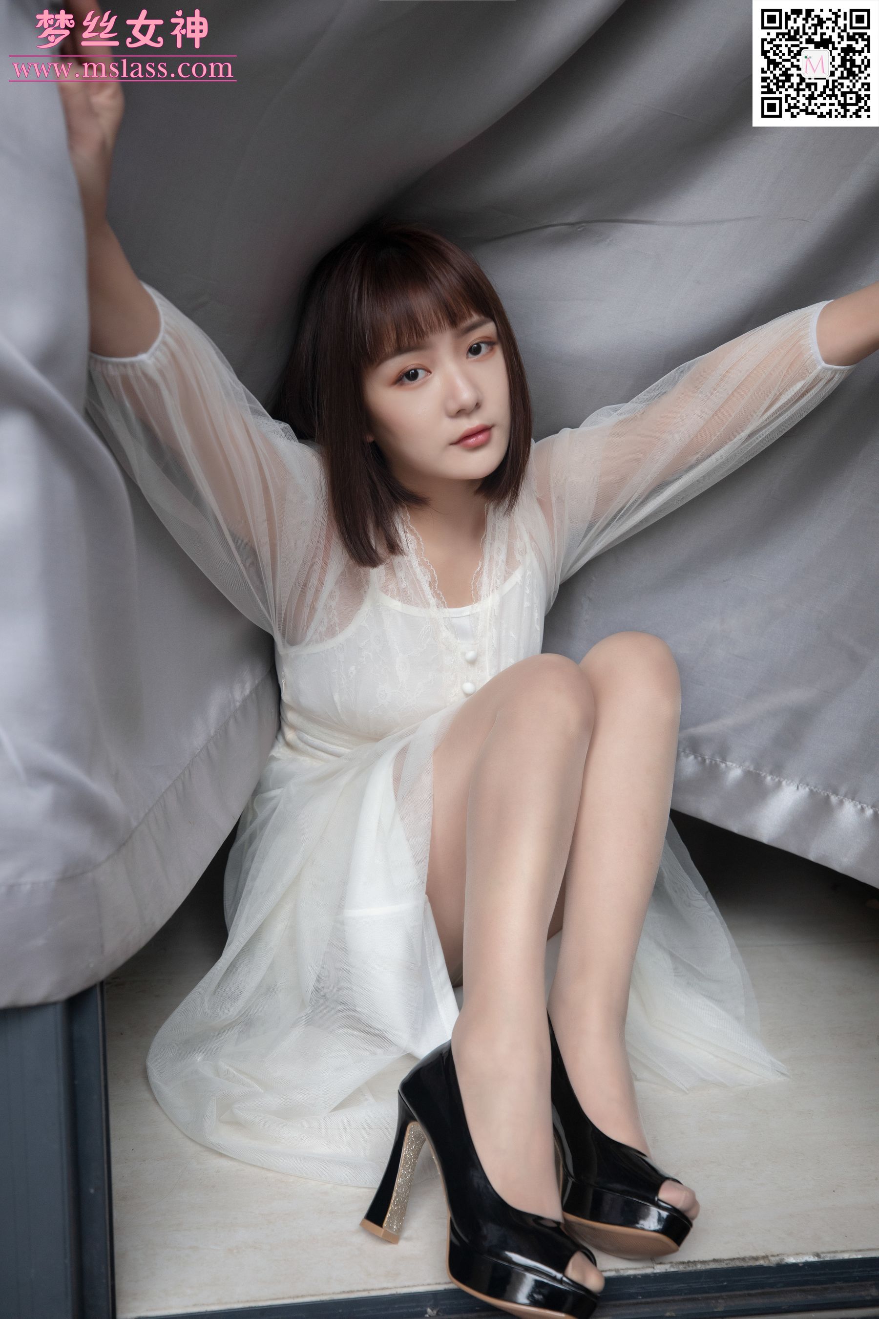 [梦丝女神MSLASS]  莎莎 透明白纱裙