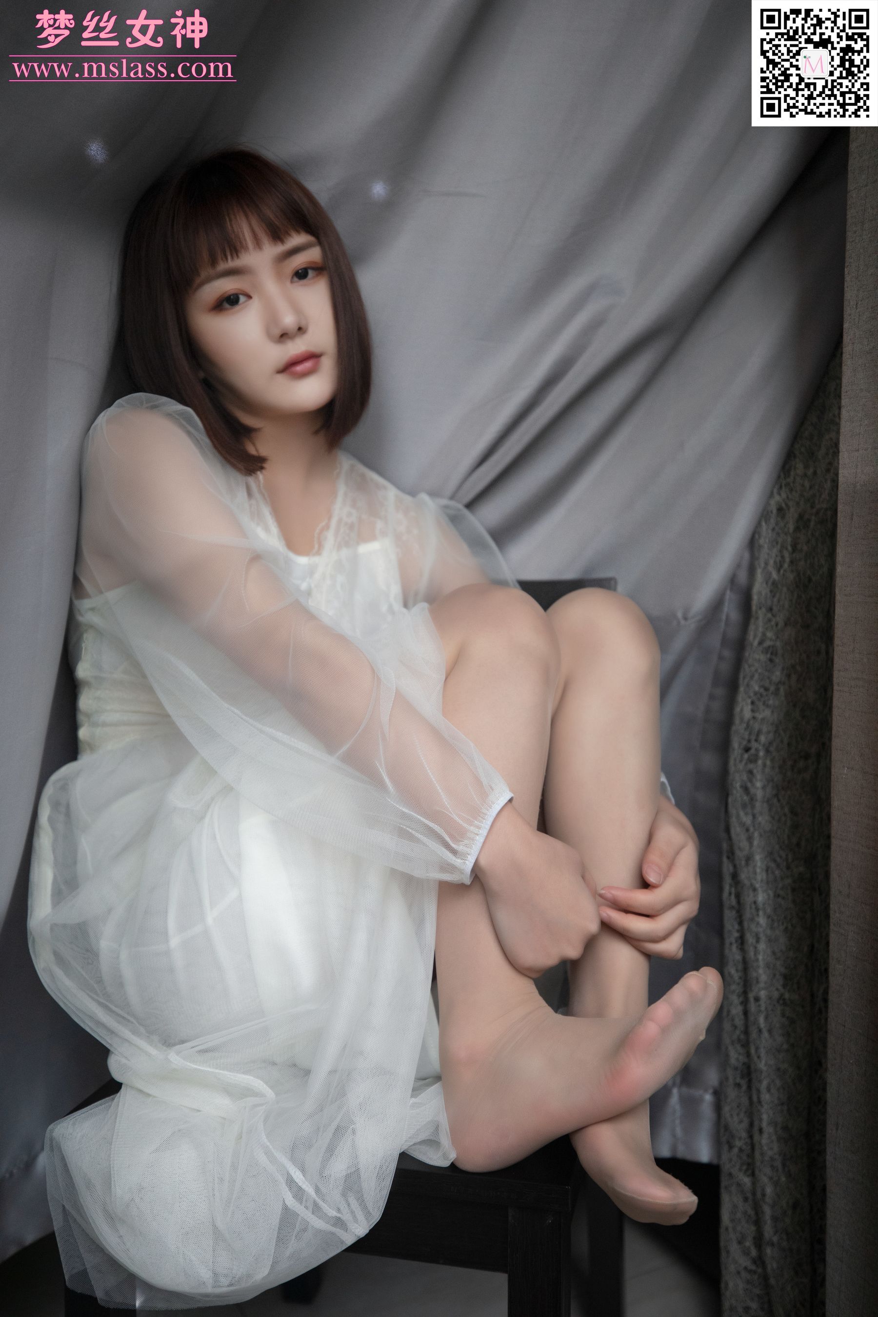 [梦丝女神MSLASS]  莎莎 透明白纱裙