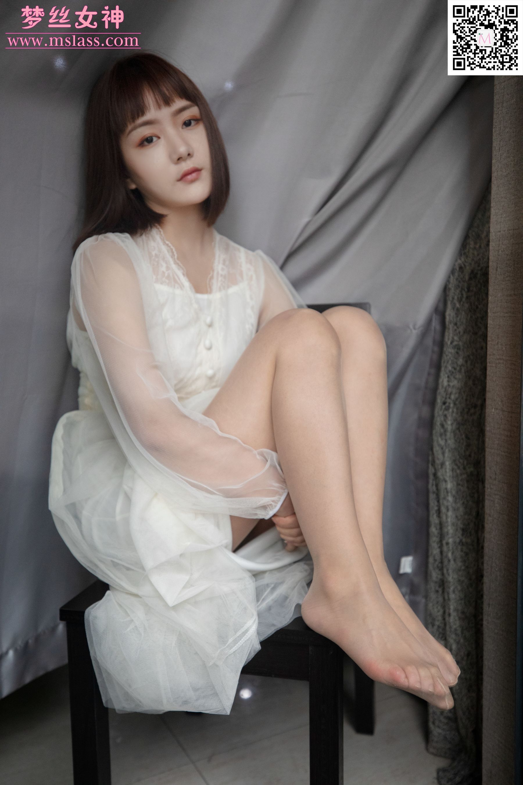 [梦丝女神MSLASS]  莎莎 透明白纱裙