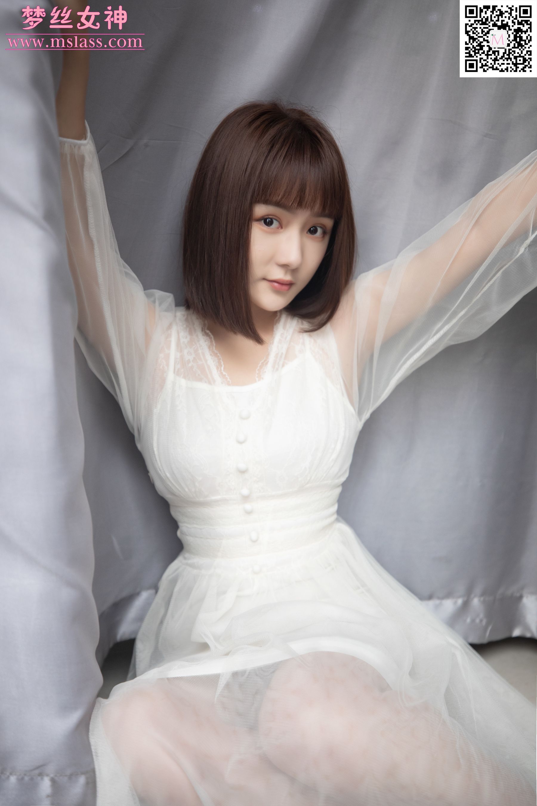 [梦丝女神MSLASS]  莎莎 透明白纱裙