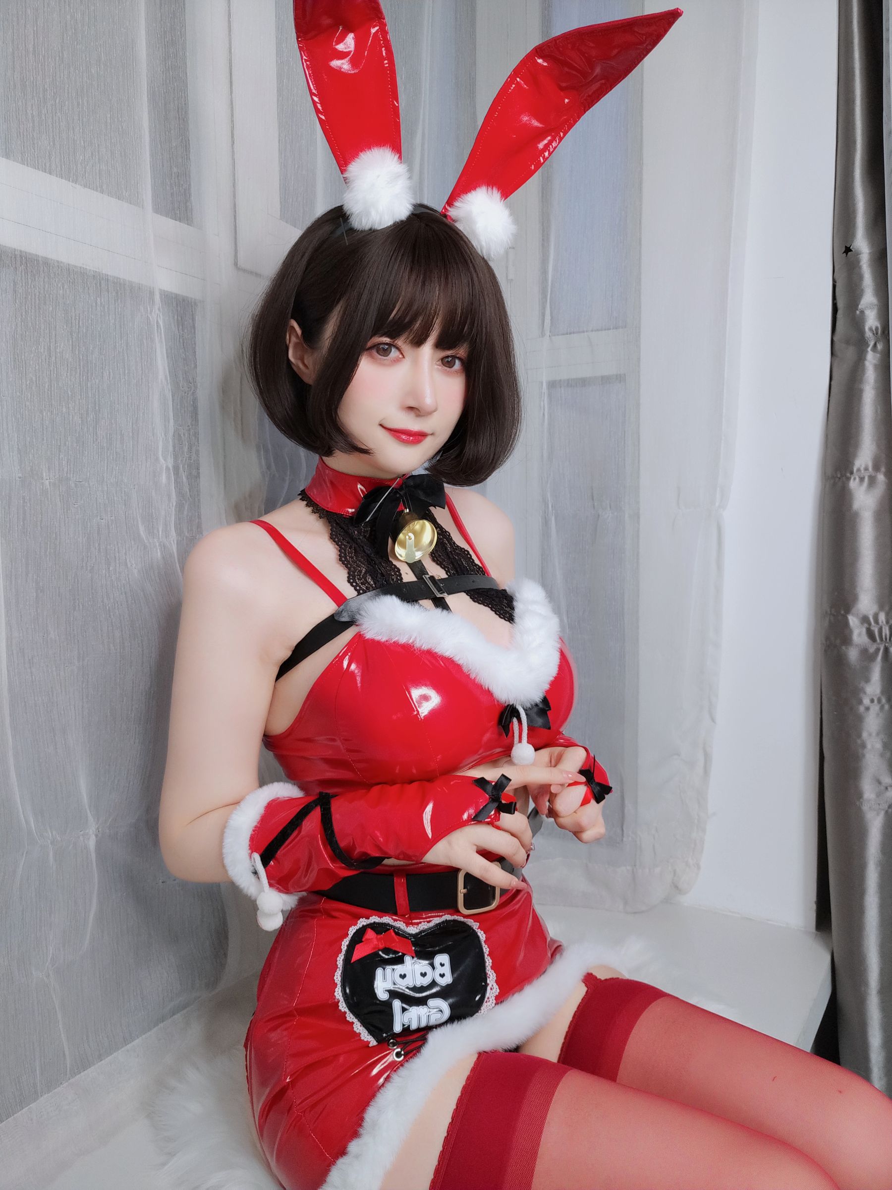 [福利COS] Coser小姐姐白银 - Christmas Bunny