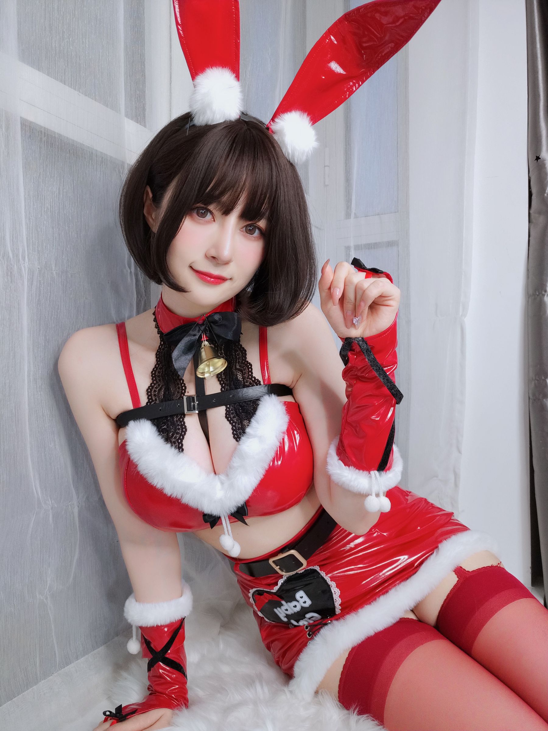 [福利COS] Coser小姐姐白银 - Christmas Bunny