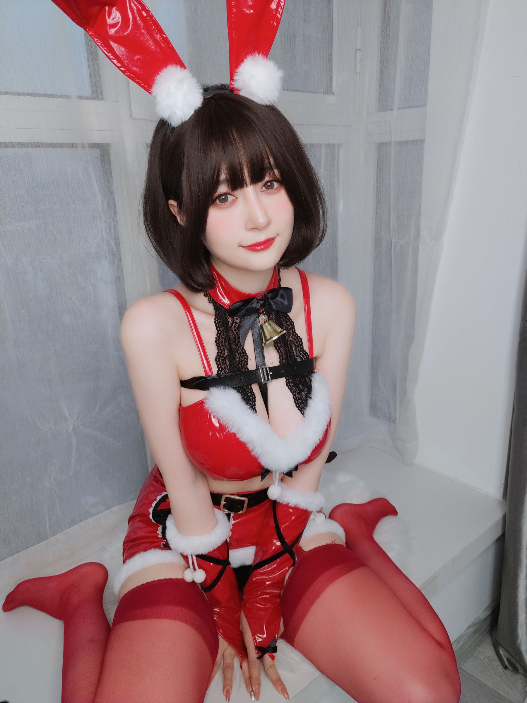 [福利COS] Coser小姐姐白银 - Christmas Bunny