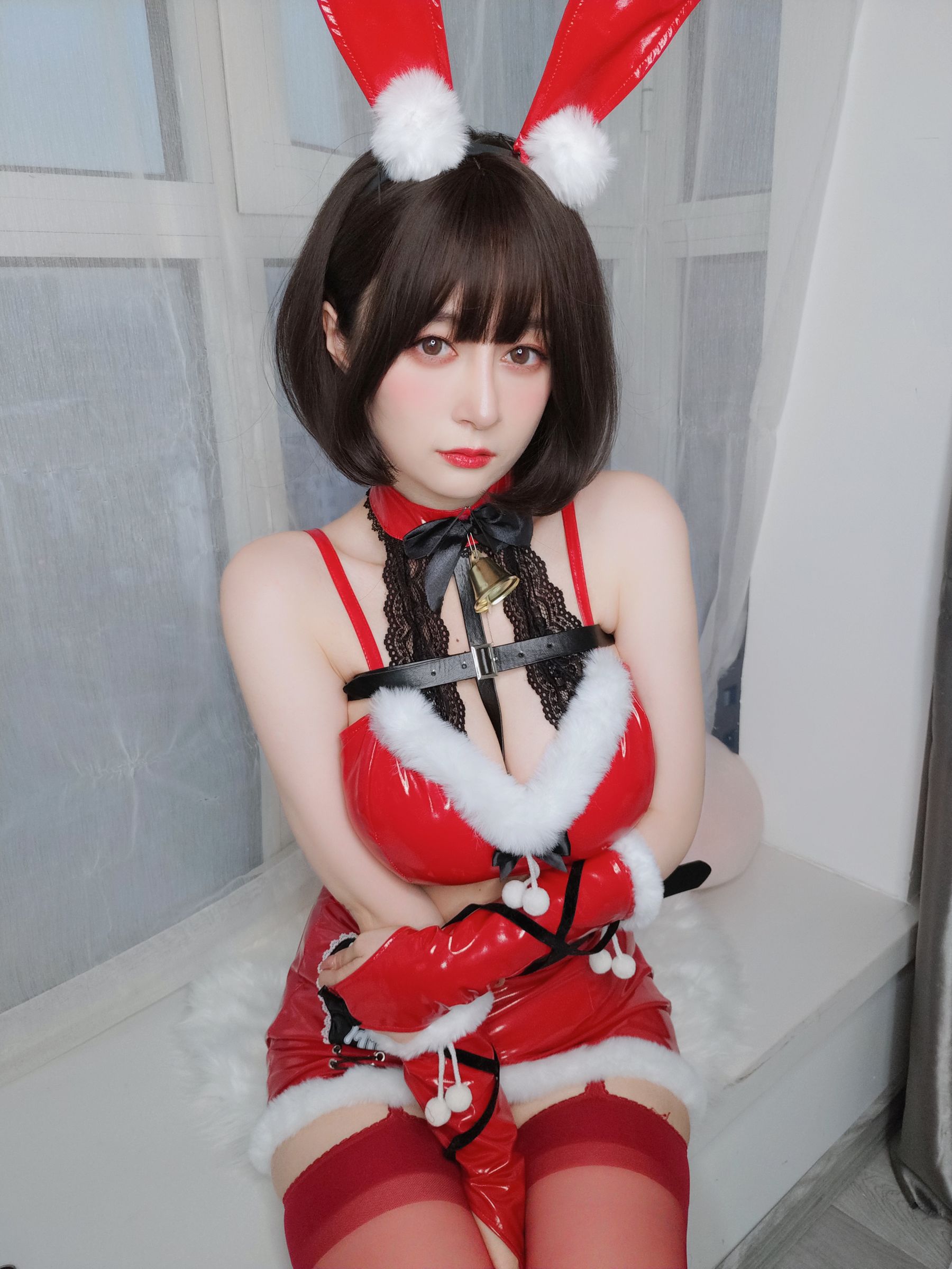 [福利COS] Coser小姐姐白银 - Christmas Bunny