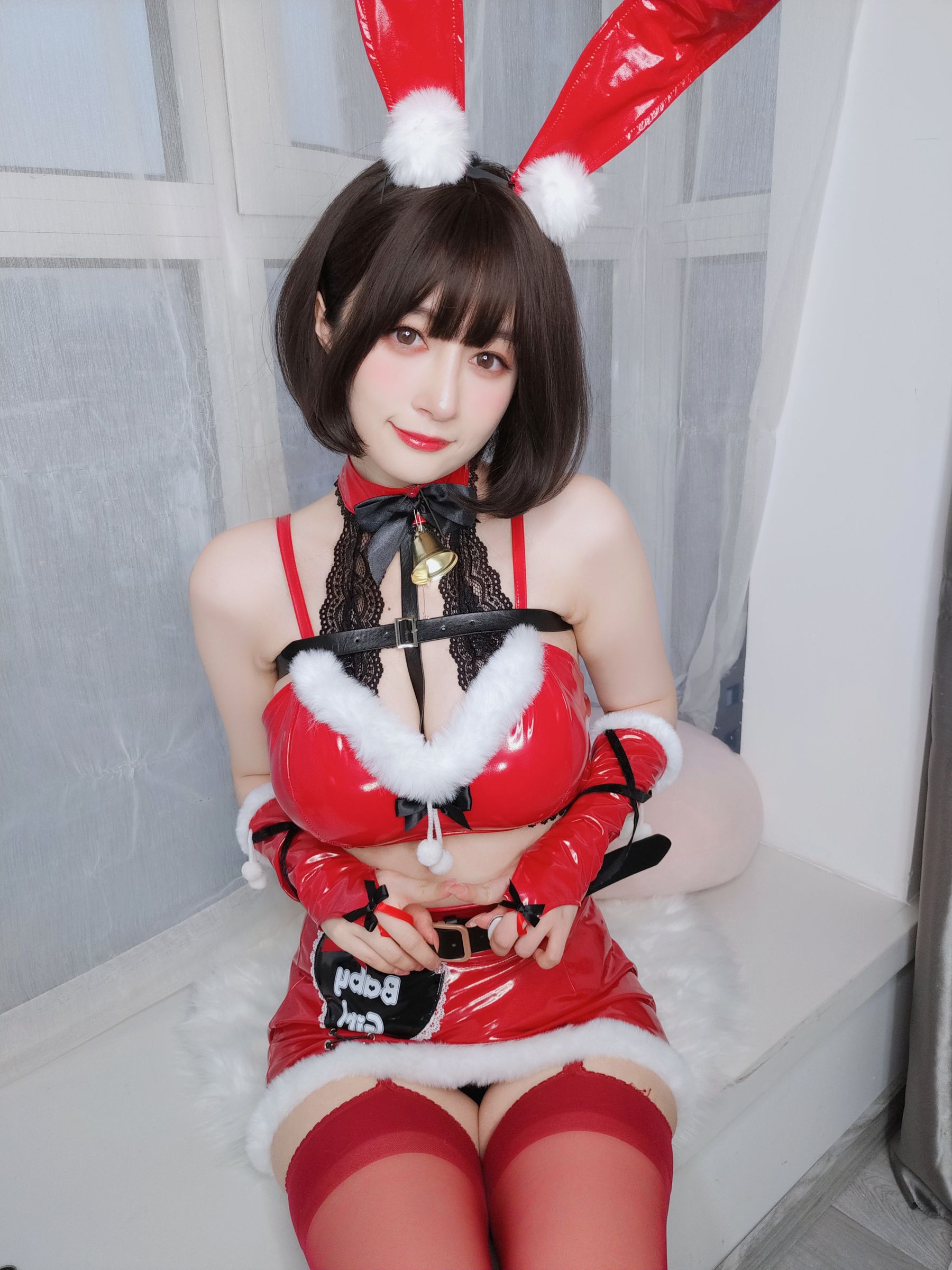 [福利COS] Coser小姐姐白银 - Christmas Bunny