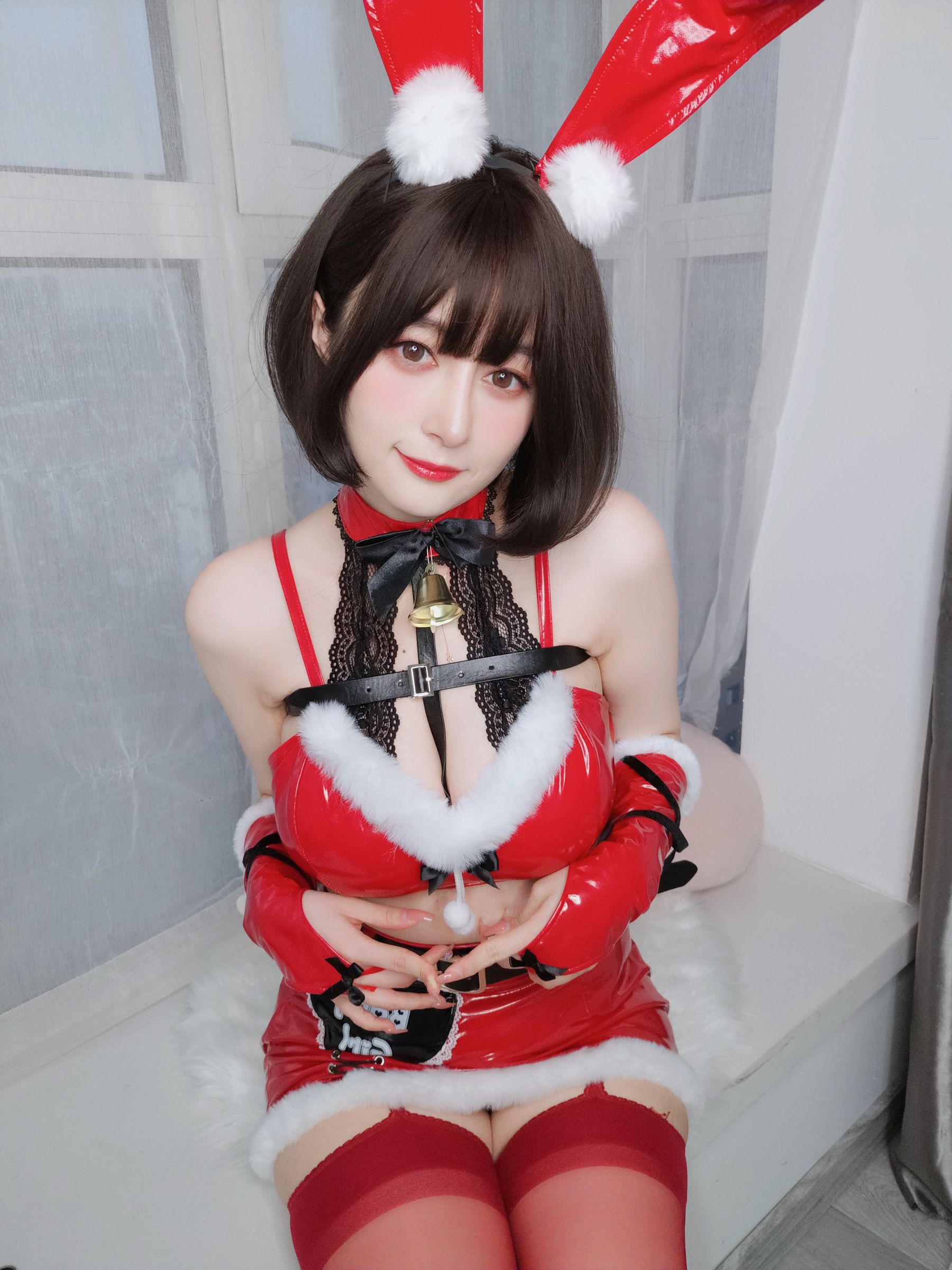[福利COS] Coser小姐姐白银 - Christmas Bunny