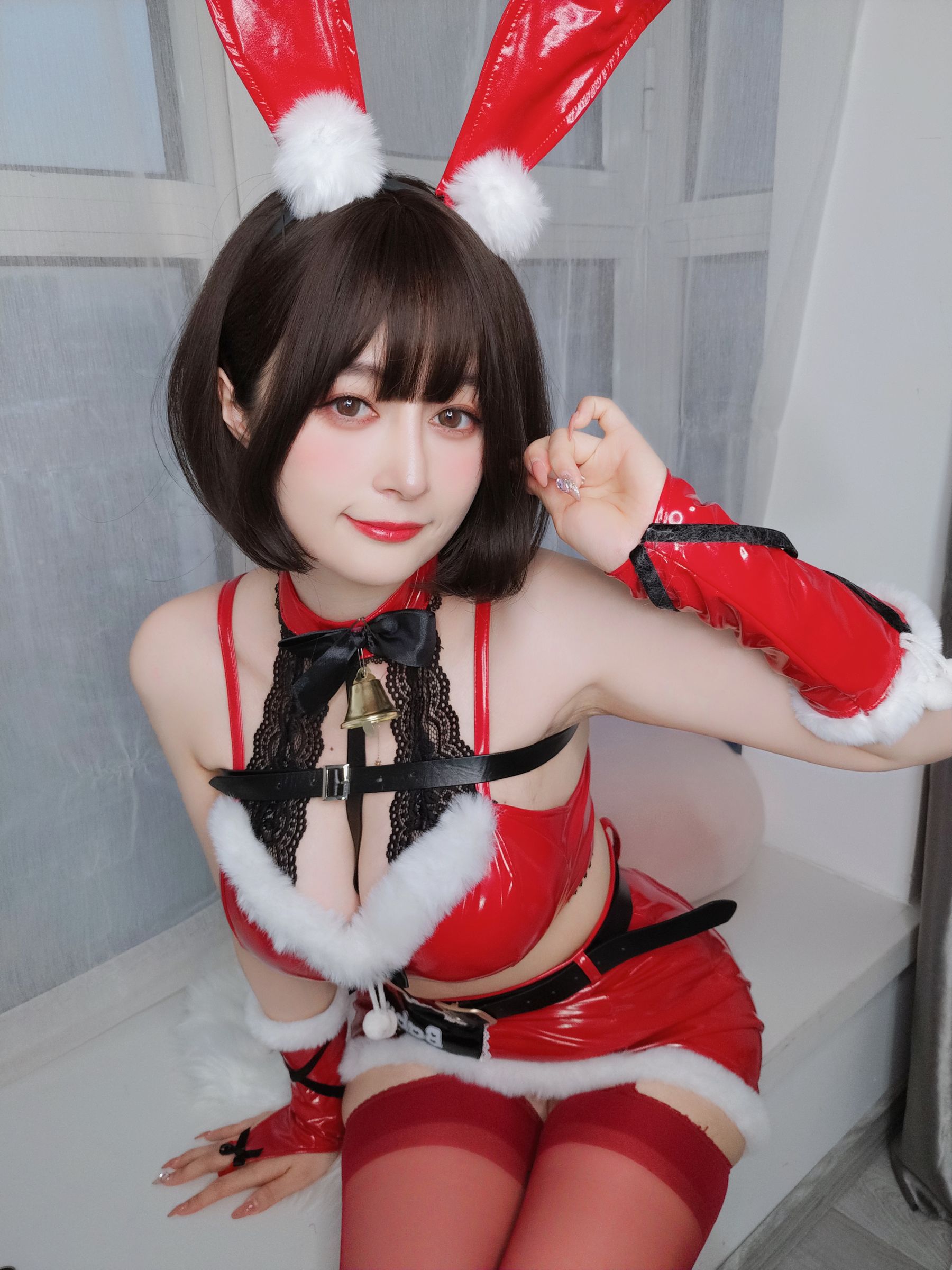 [福利COS] Coser小姐姐白银 - Christmas Bunny