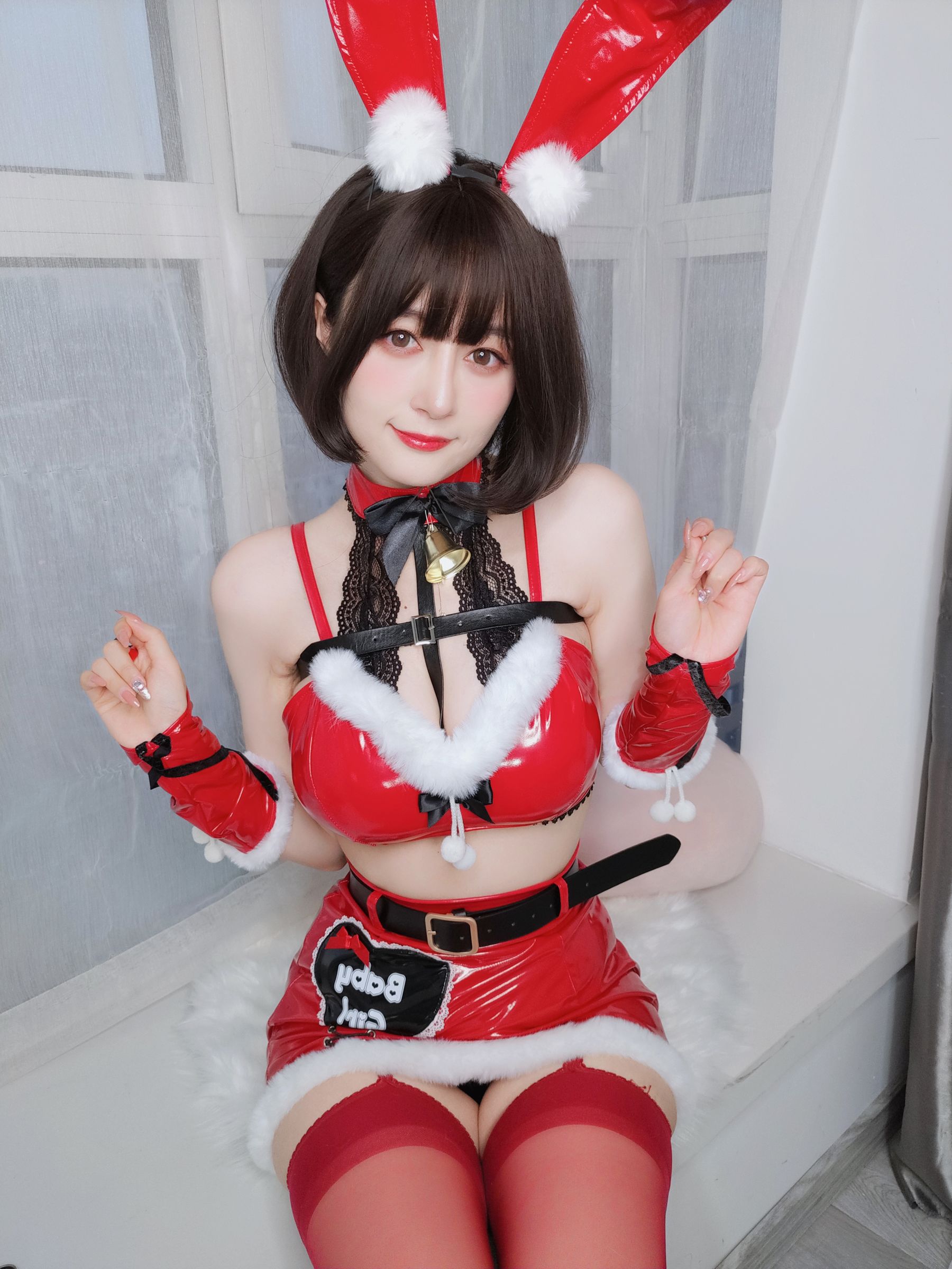 [福利COS] Coser小姐姐白银 - Christmas Bunny