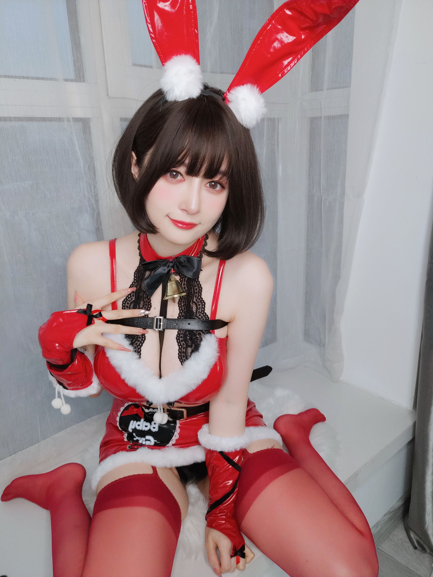 [福利COS] Coser小姐姐白银 - Christmas Bunny