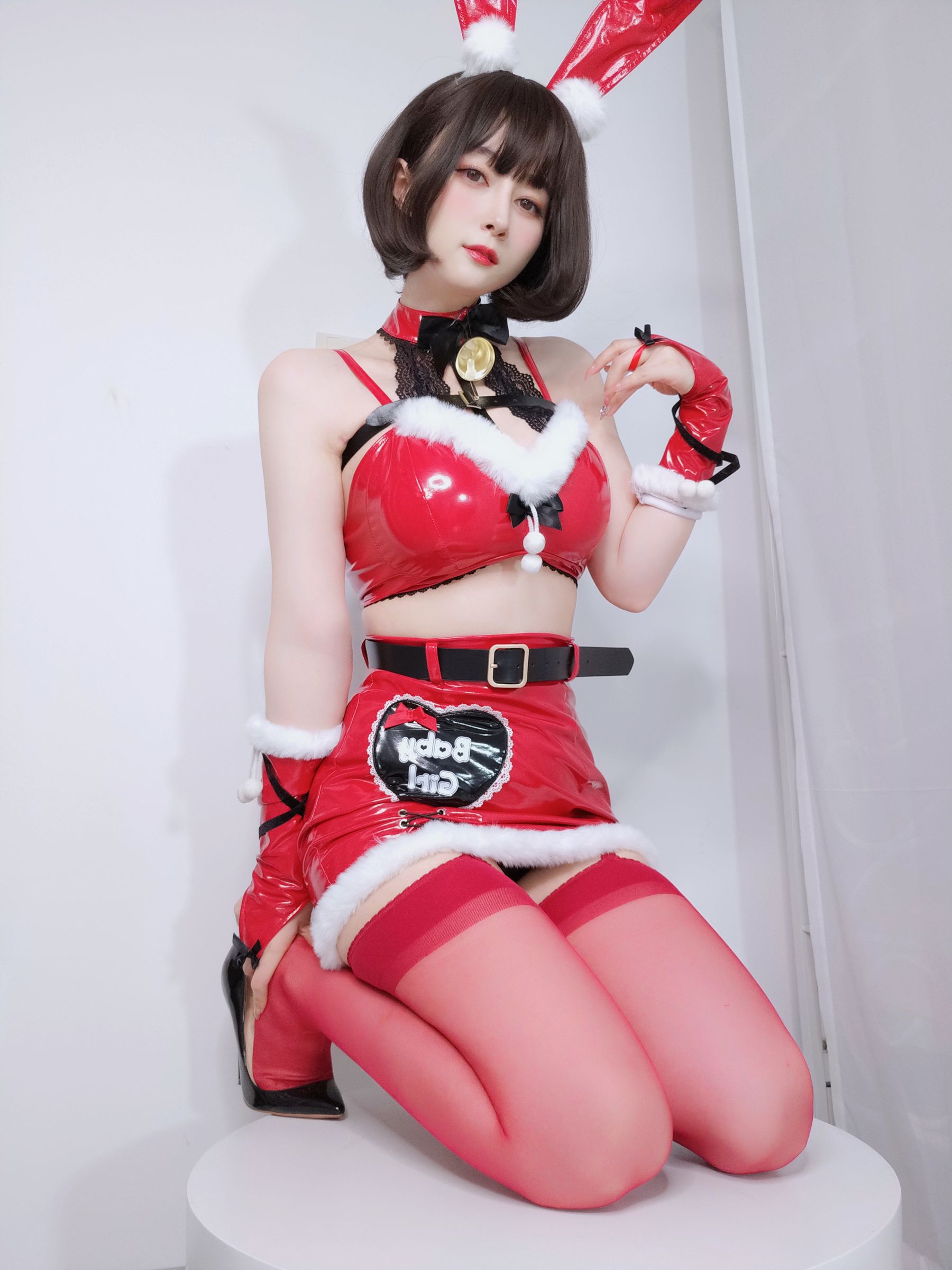 [福利COS] Coser小姐姐白银 - Christmas Bunny