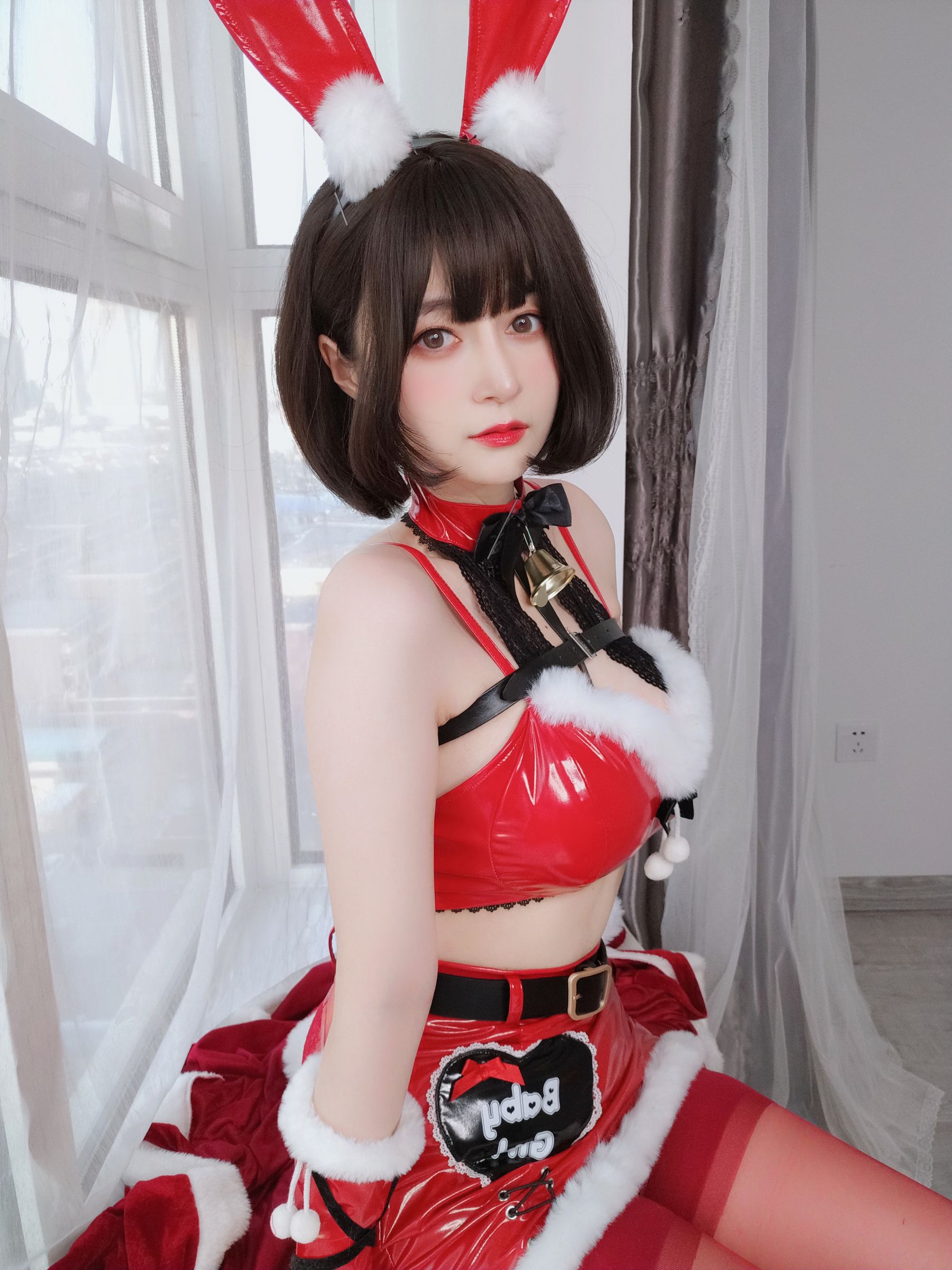 [福利COS] Coser小姐姐白银 - Christmas Bunny