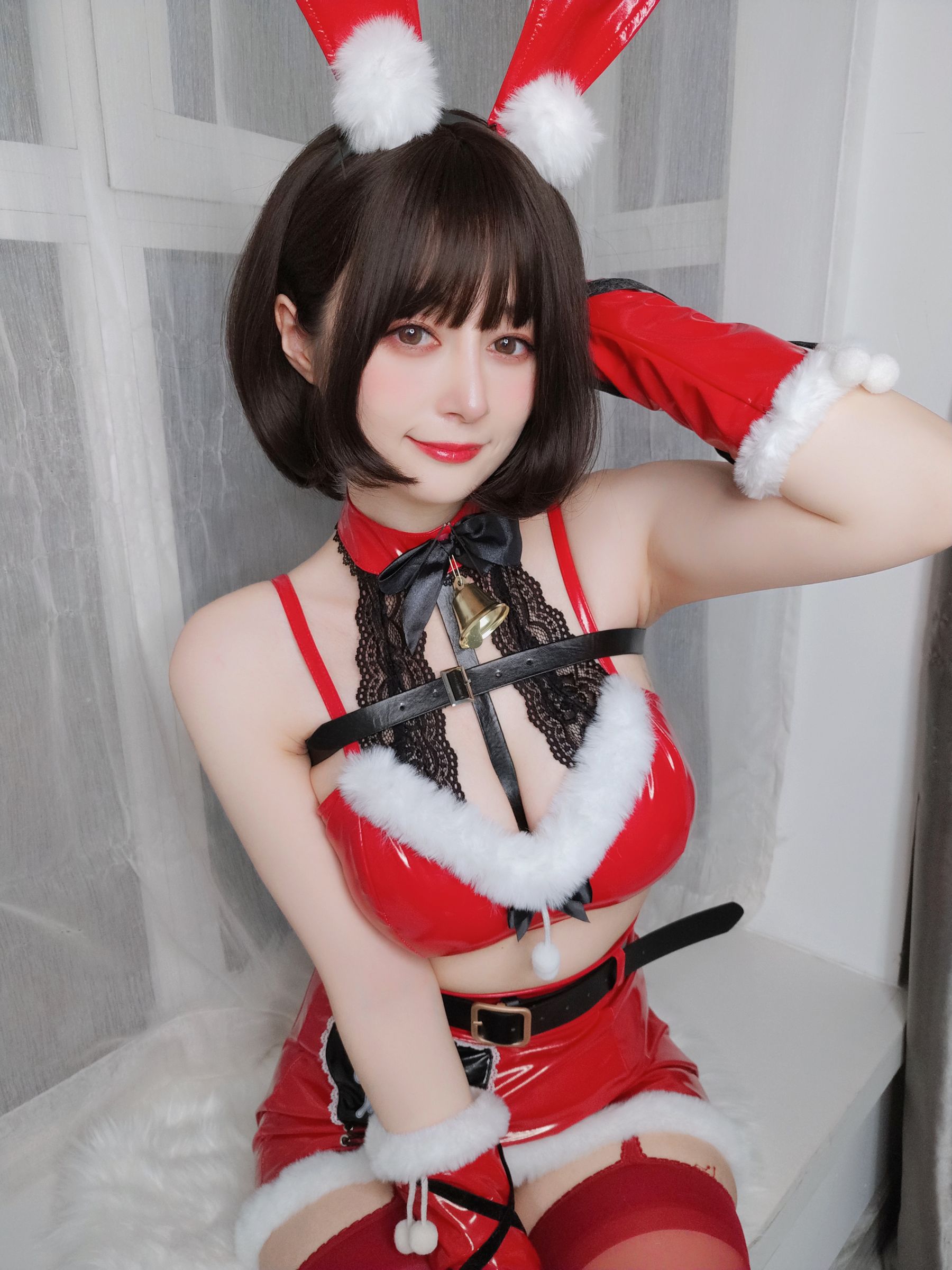 [福利COS] Coser小姐姐白银 - Christmas Bunny