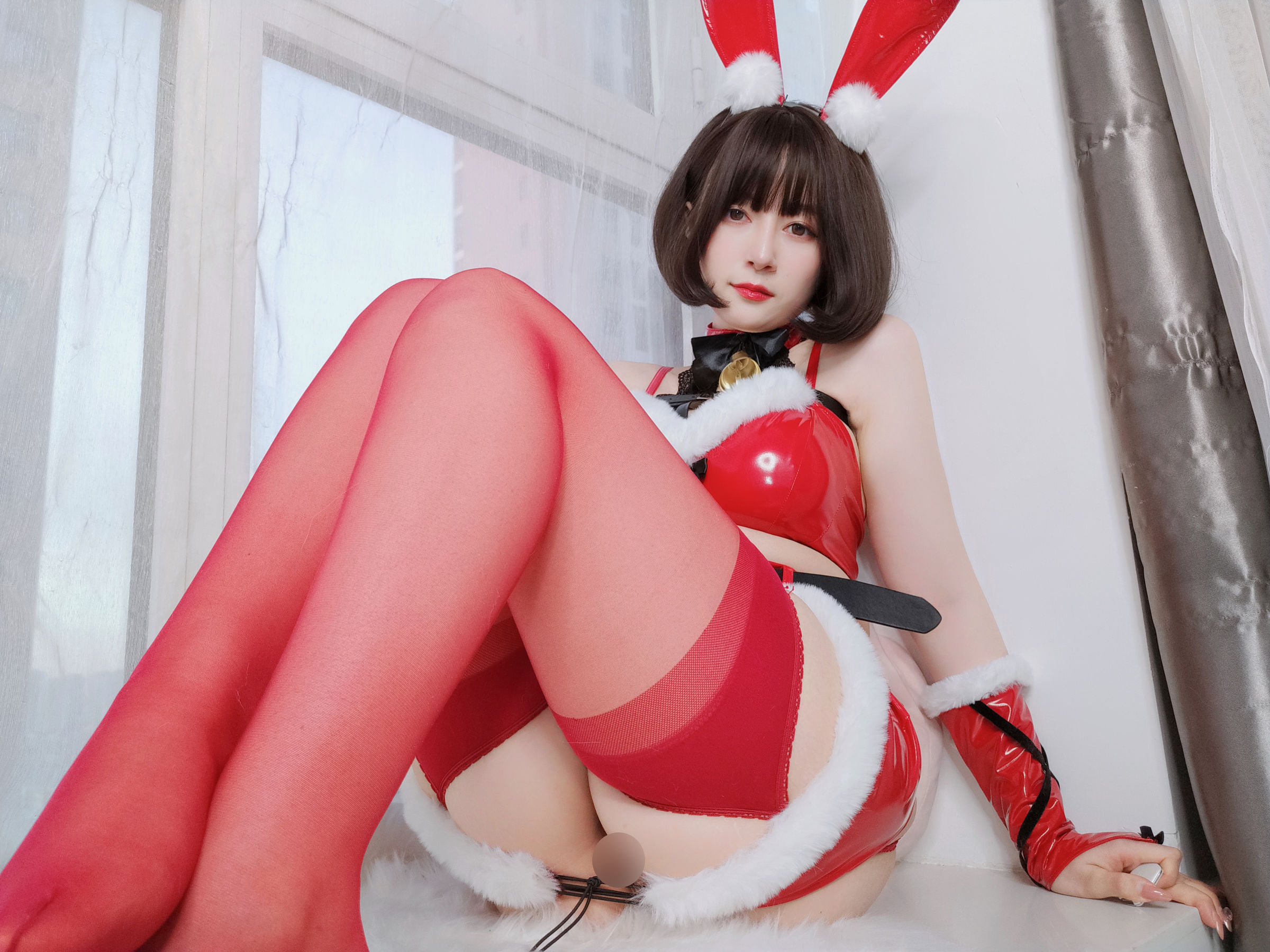 [福利COS] Coser小姐姐白银 - Christmas Bunny