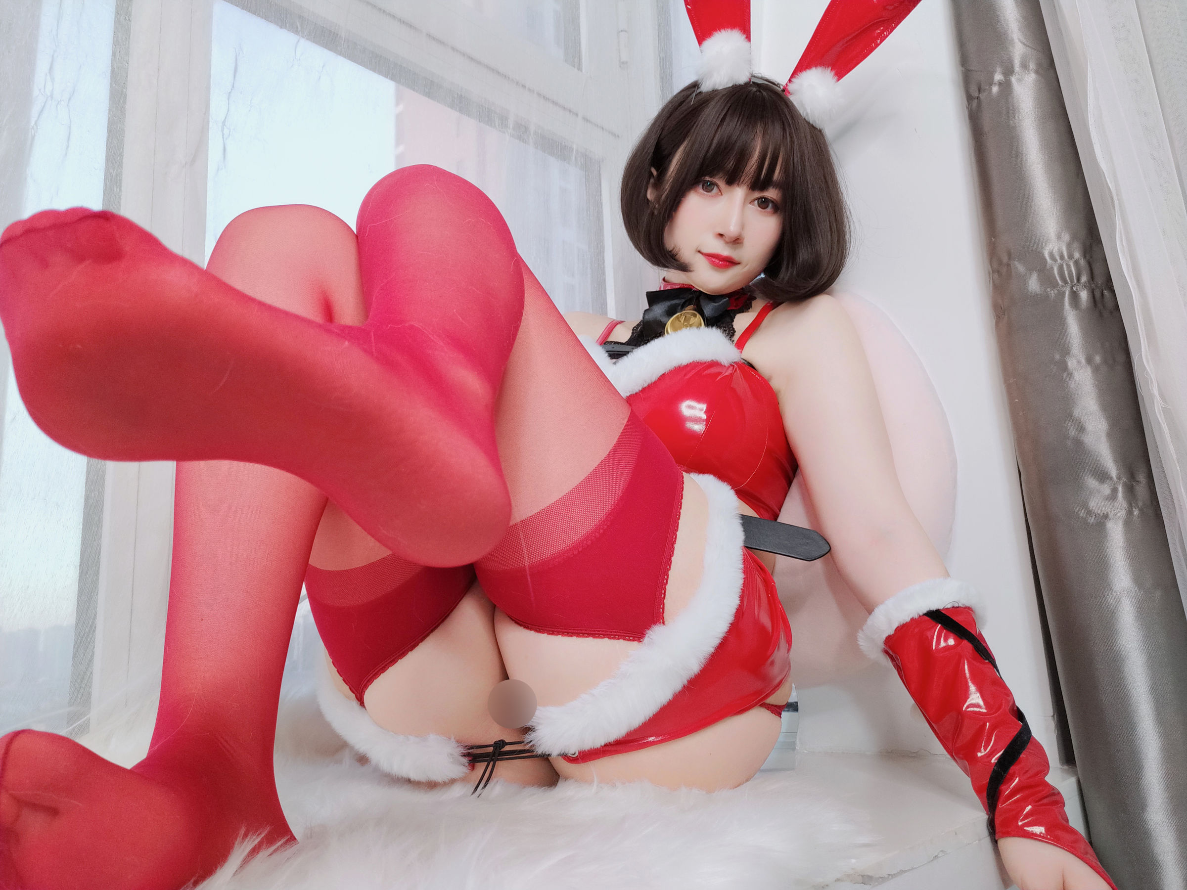 [福利COS] Coser小姐姐白银 - Christmas Bunny