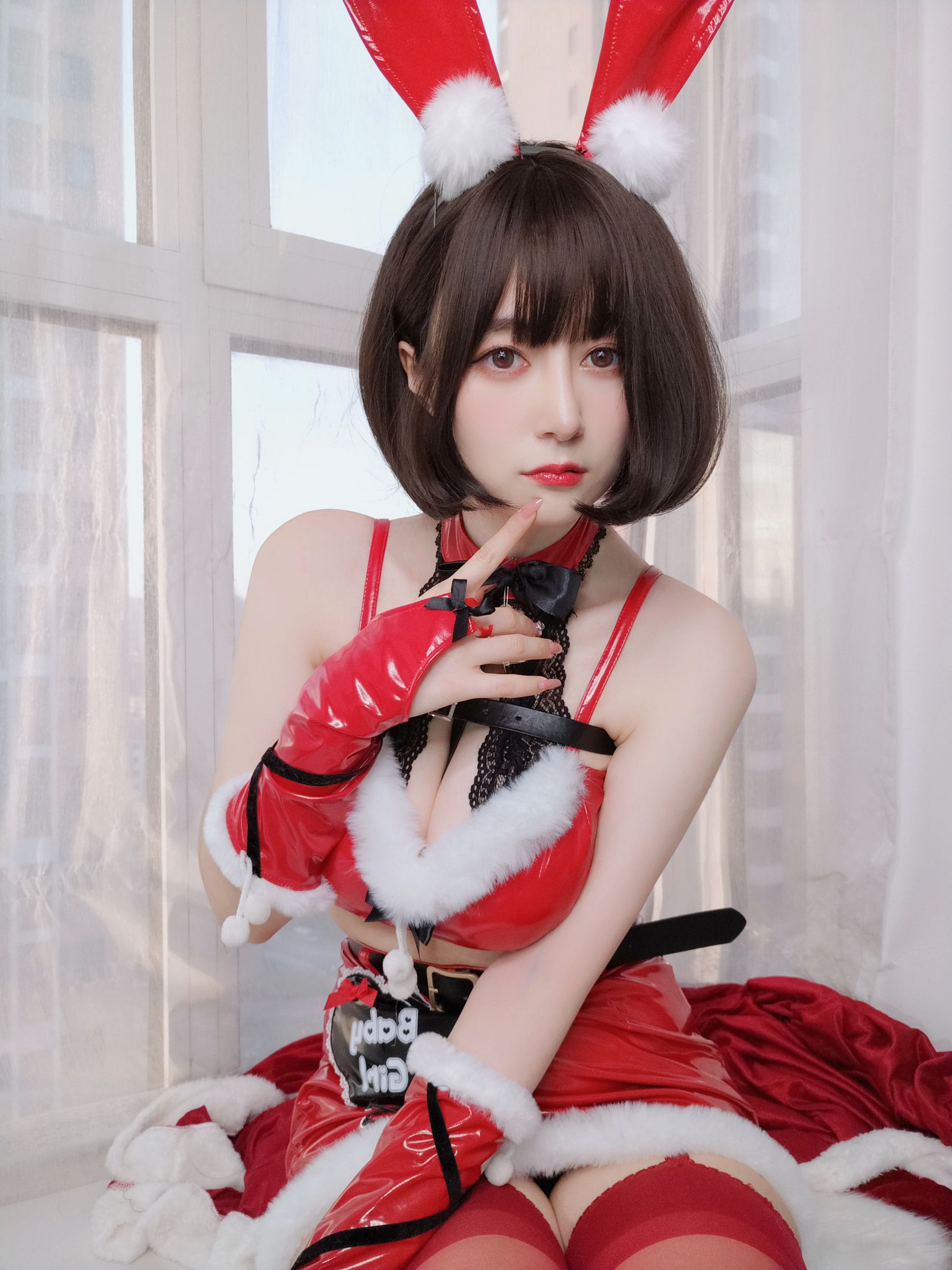 [福利COS] Coser小姐姐白银 - Christmas Bunny