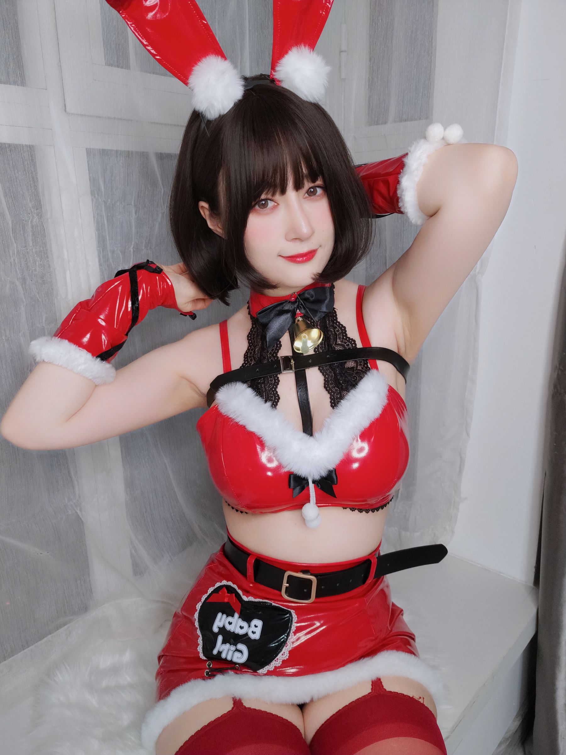 [福利COS] Coser小姐姐白银 - Christmas Bunny