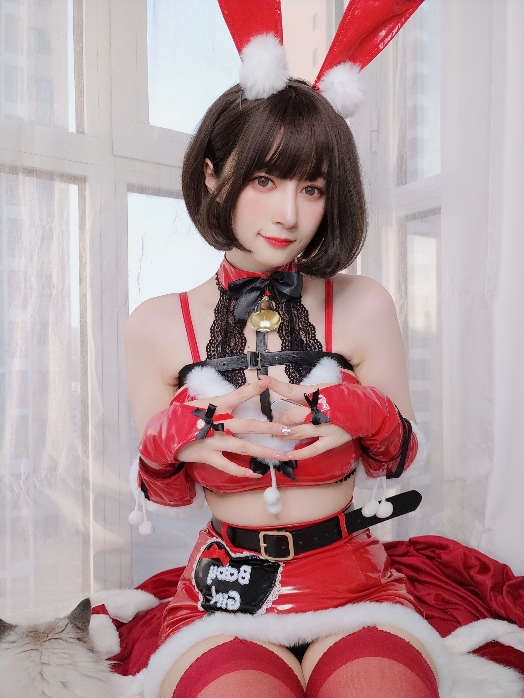 [福利COS] Coser小姐姐白银 - Christmas Bunny