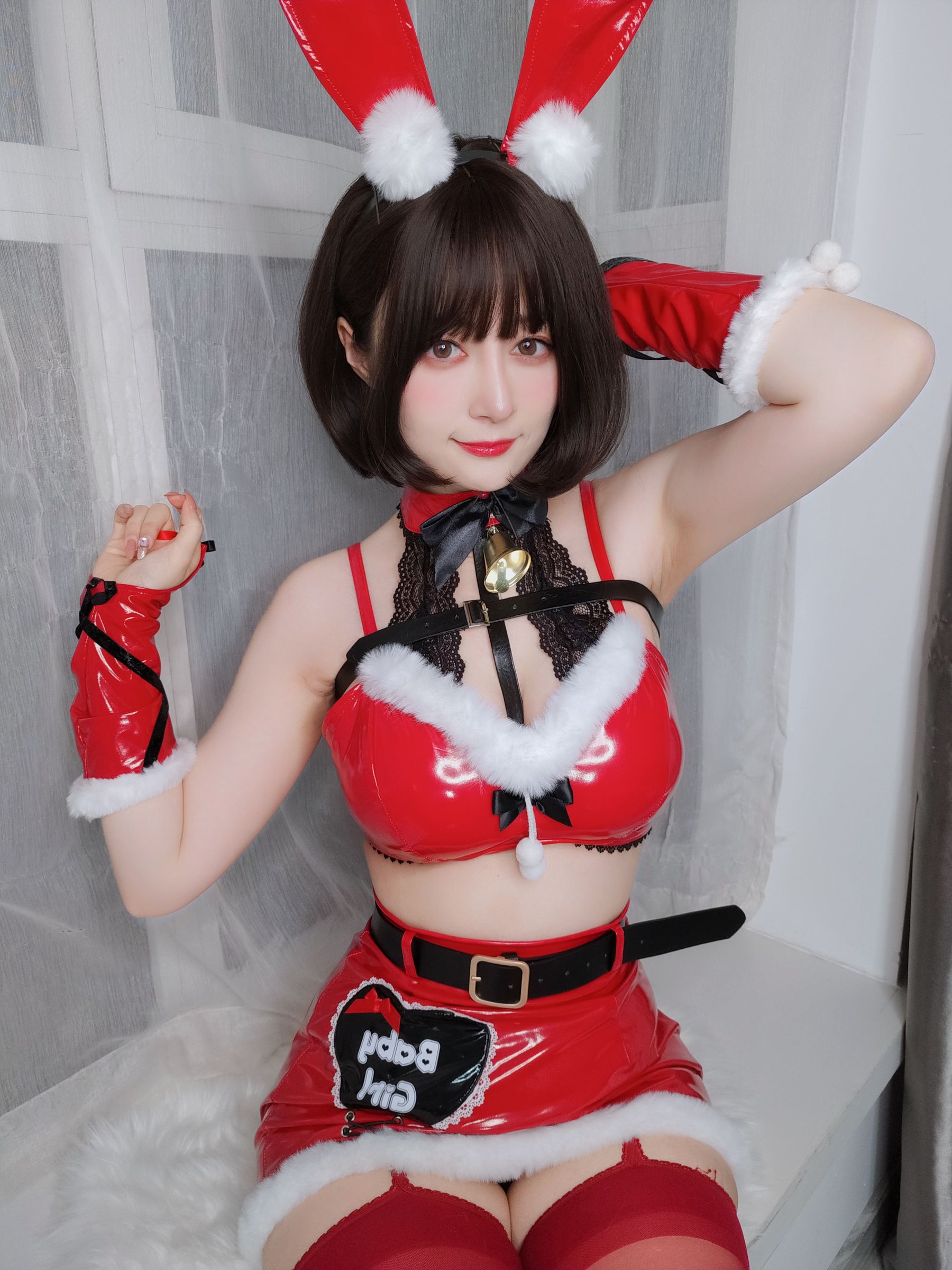 [福利COS] Coser小姐姐白银 - Christmas Bunny