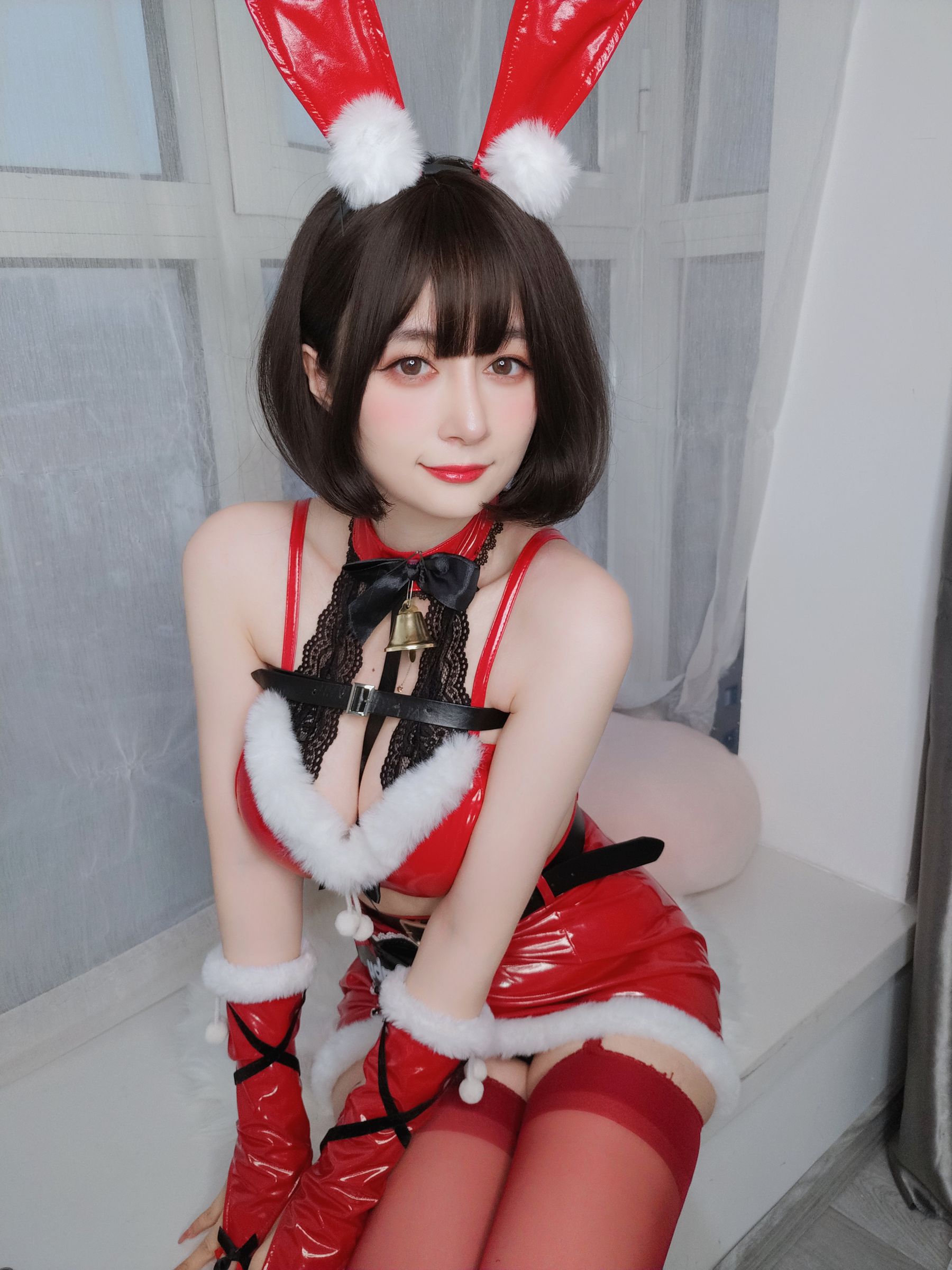 [福利COS] Coser小姐姐白银 - Christmas Bunny