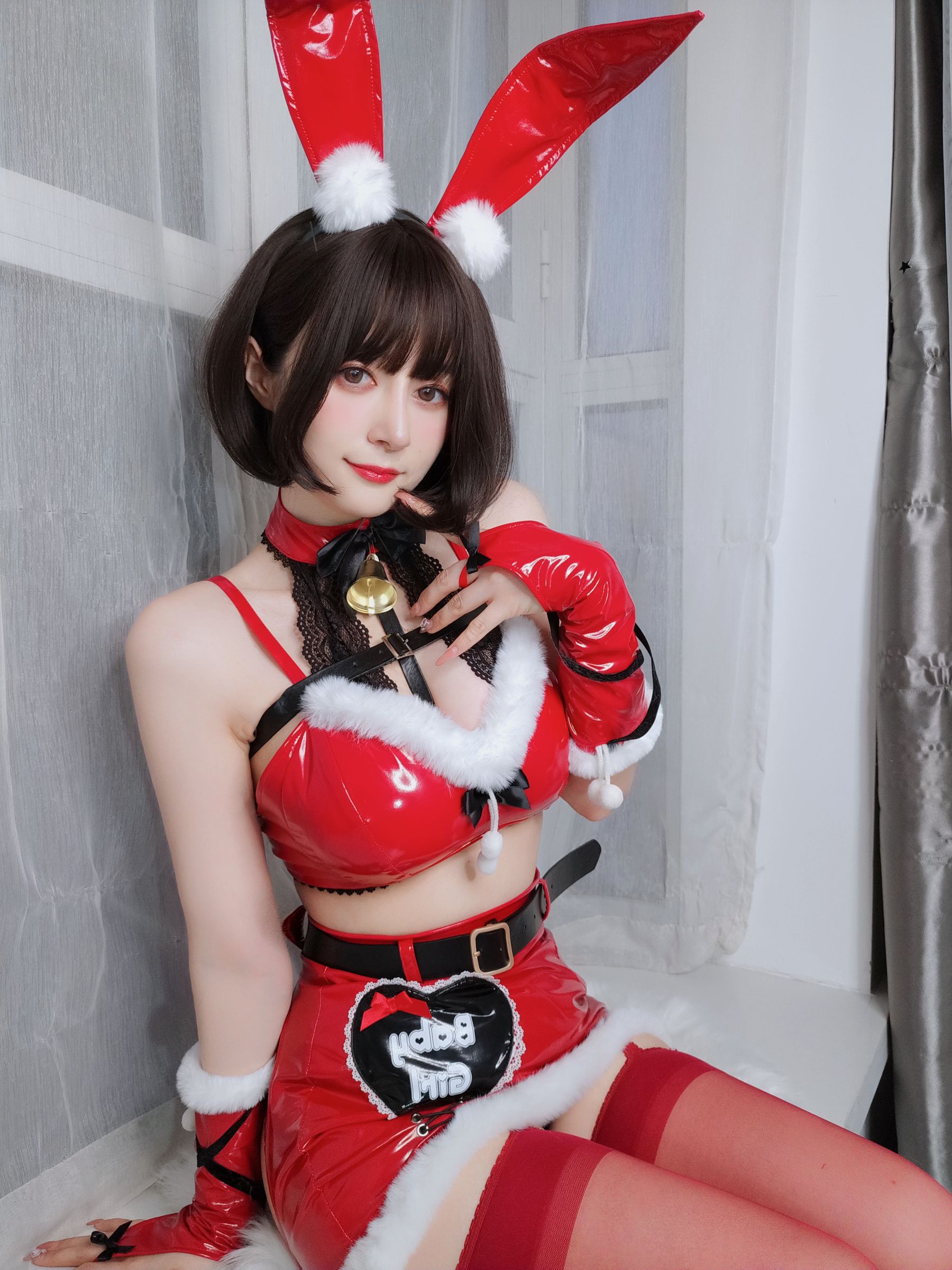 [福利COS] Coser小姐姐白银 - Christmas Bunny