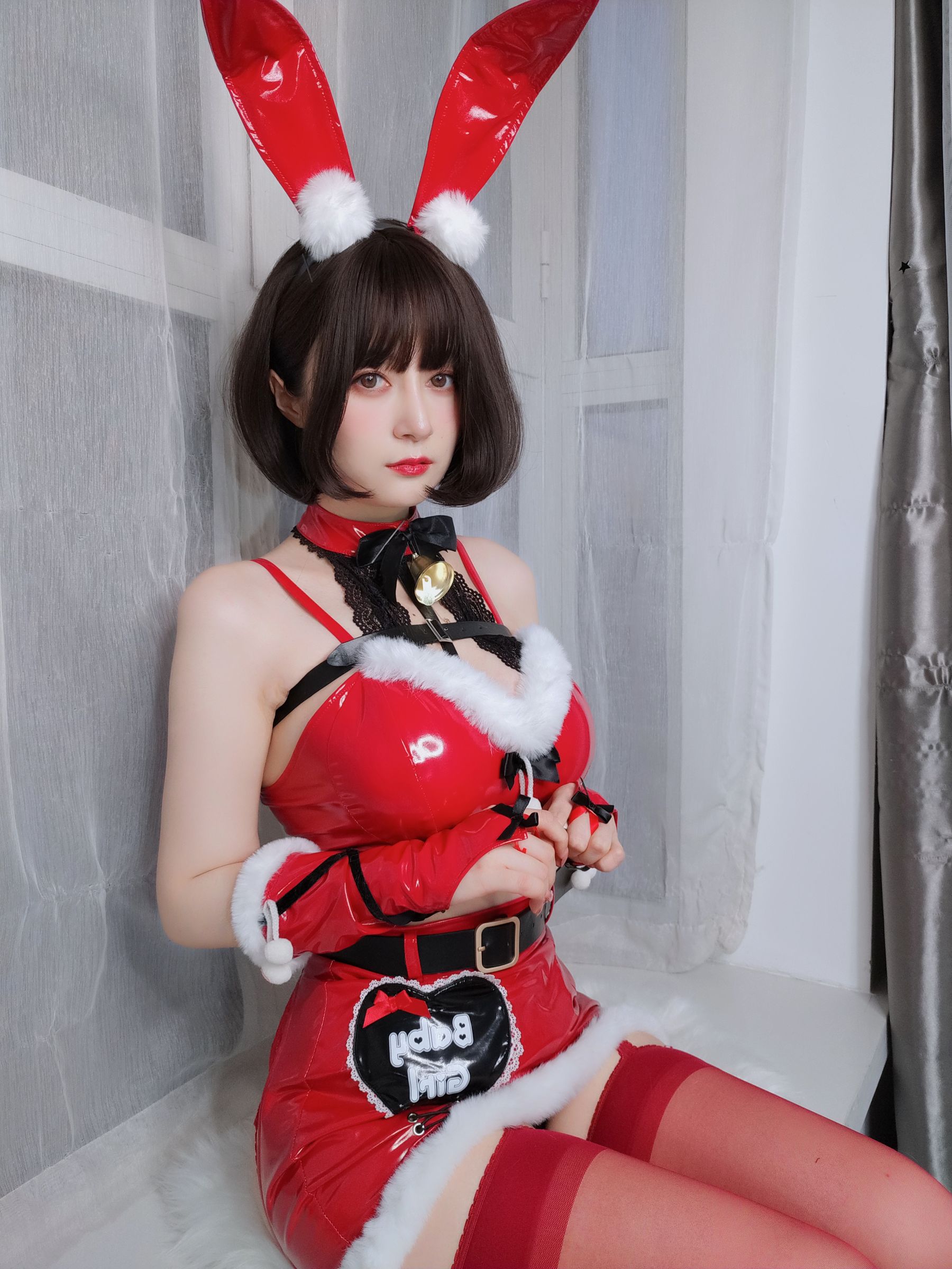 [福利COS] Coser小姐姐白银 - Christmas Bunny