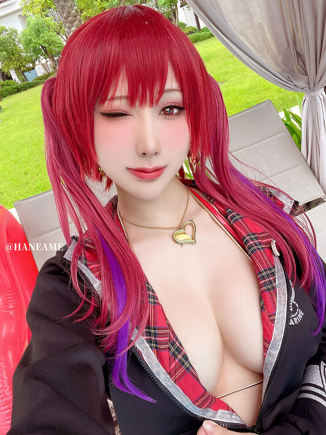 [福利COS] Hane Ame 雨波写真 - Hololive Marine 船長泳裝