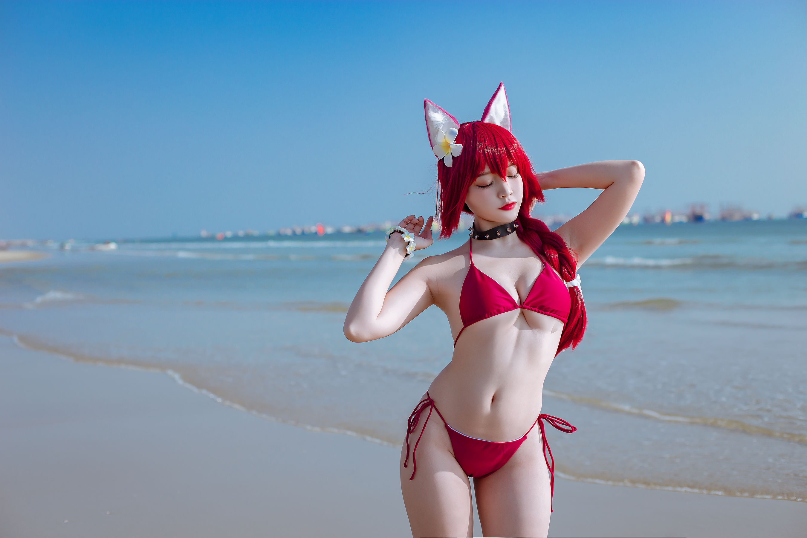 [福利COS] 人气Coser二佐Nisa - 碧蓝 千代田泳装