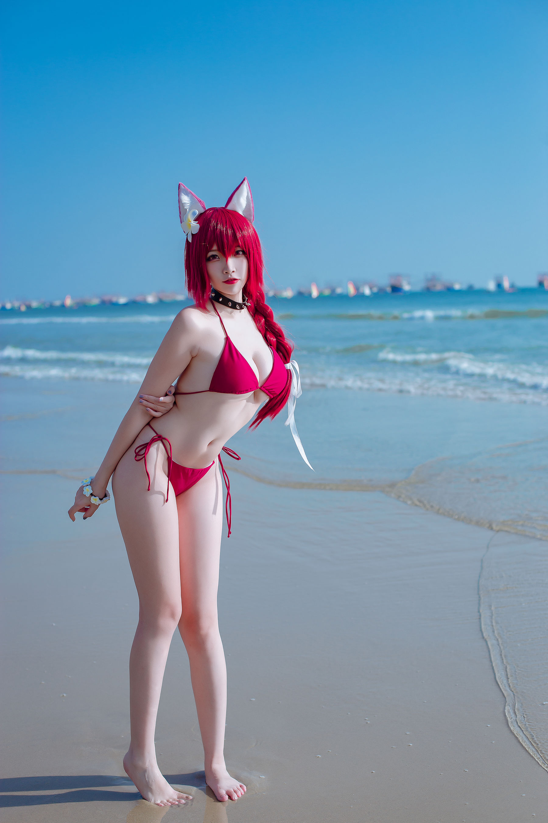 [福利COS] 人气Coser二佐Nisa - 碧蓝 千代田泳装