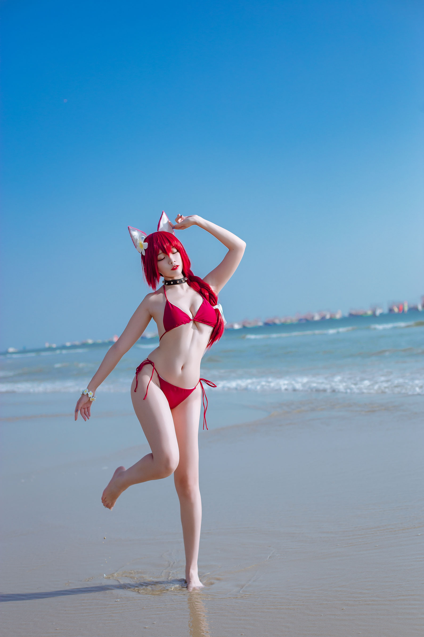 [福利COS] 人气Coser二佐Nisa - 碧蓝 千代田泳装